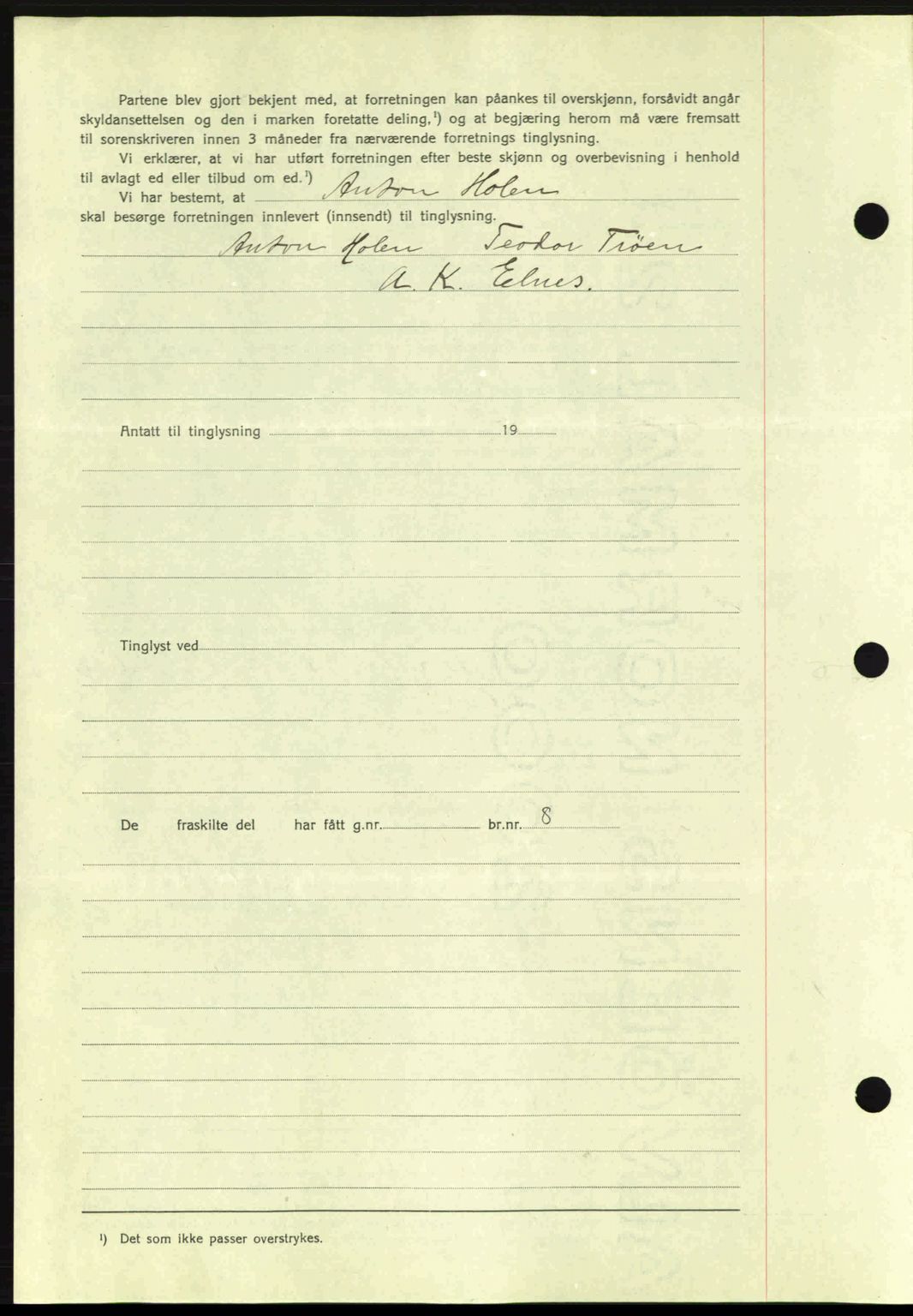 Romsdal sorenskriveri, AV/SAT-A-4149/1/2/2C: Mortgage book no. A6, 1938-1939, Diary no: : 2434/1938