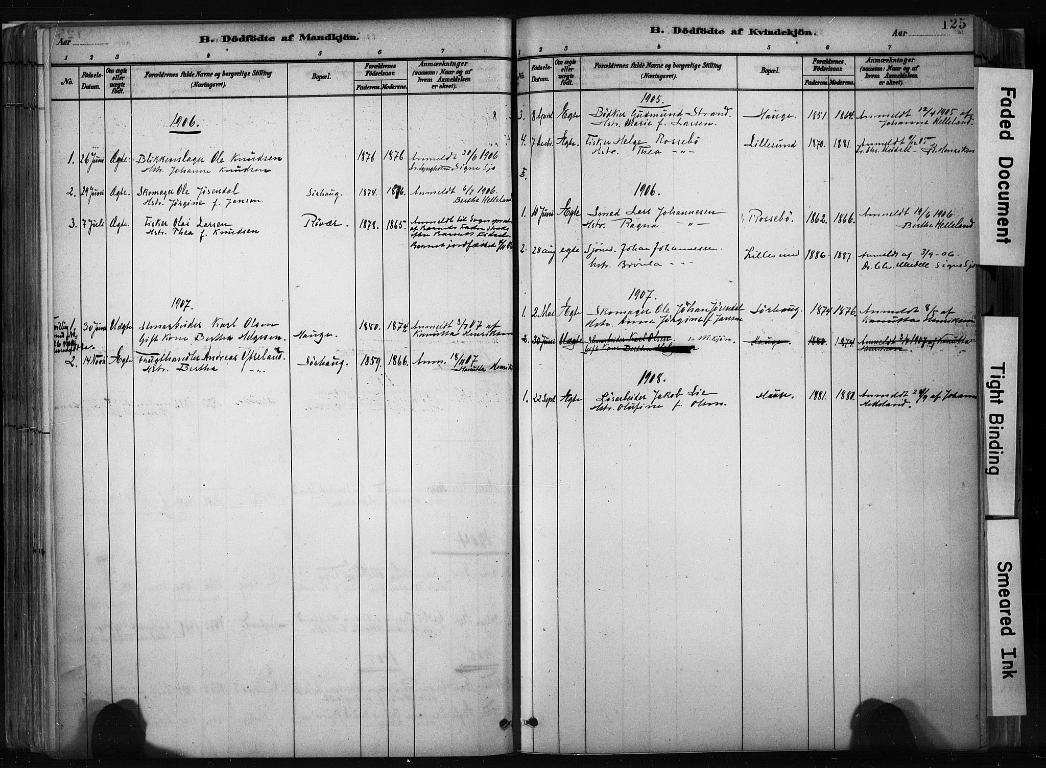 Haugesund sokneprestkontor, AV/SAST-A -101863/H/Ha/Haa/L0004: Parish register (official) no. A 4, 1886-1908, p. 125