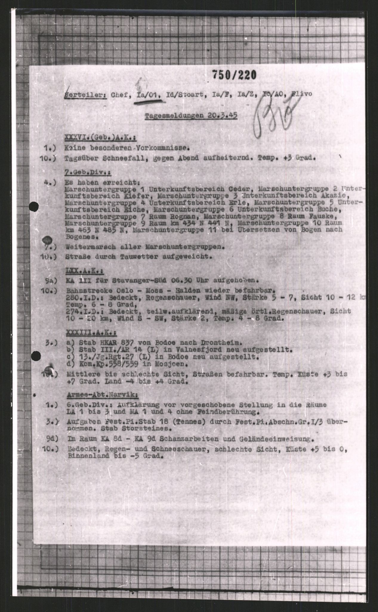 Forsvarets Overkommando. 2 kontor. Arkiv 11.4. Spredte tyske arkivsaker, AV/RA-RAFA-7031/D/Dar/Dara/L0008: Krigsdagbøker for 20. Gebirgs-Armee-Oberkommando (AOK 20), 1945, p. 571