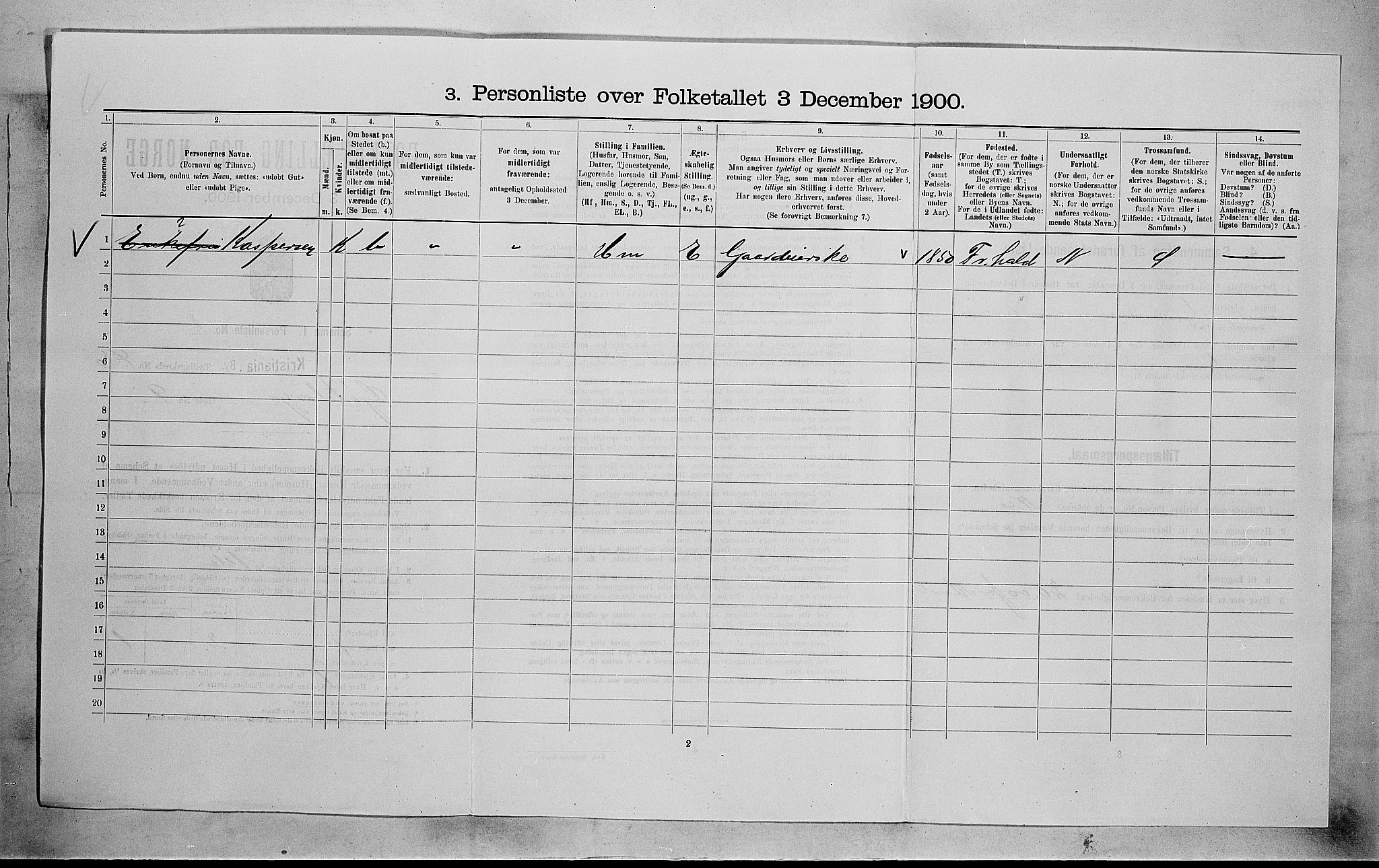 SAO, 1900 census for Kristiania, 1900, p. 31144