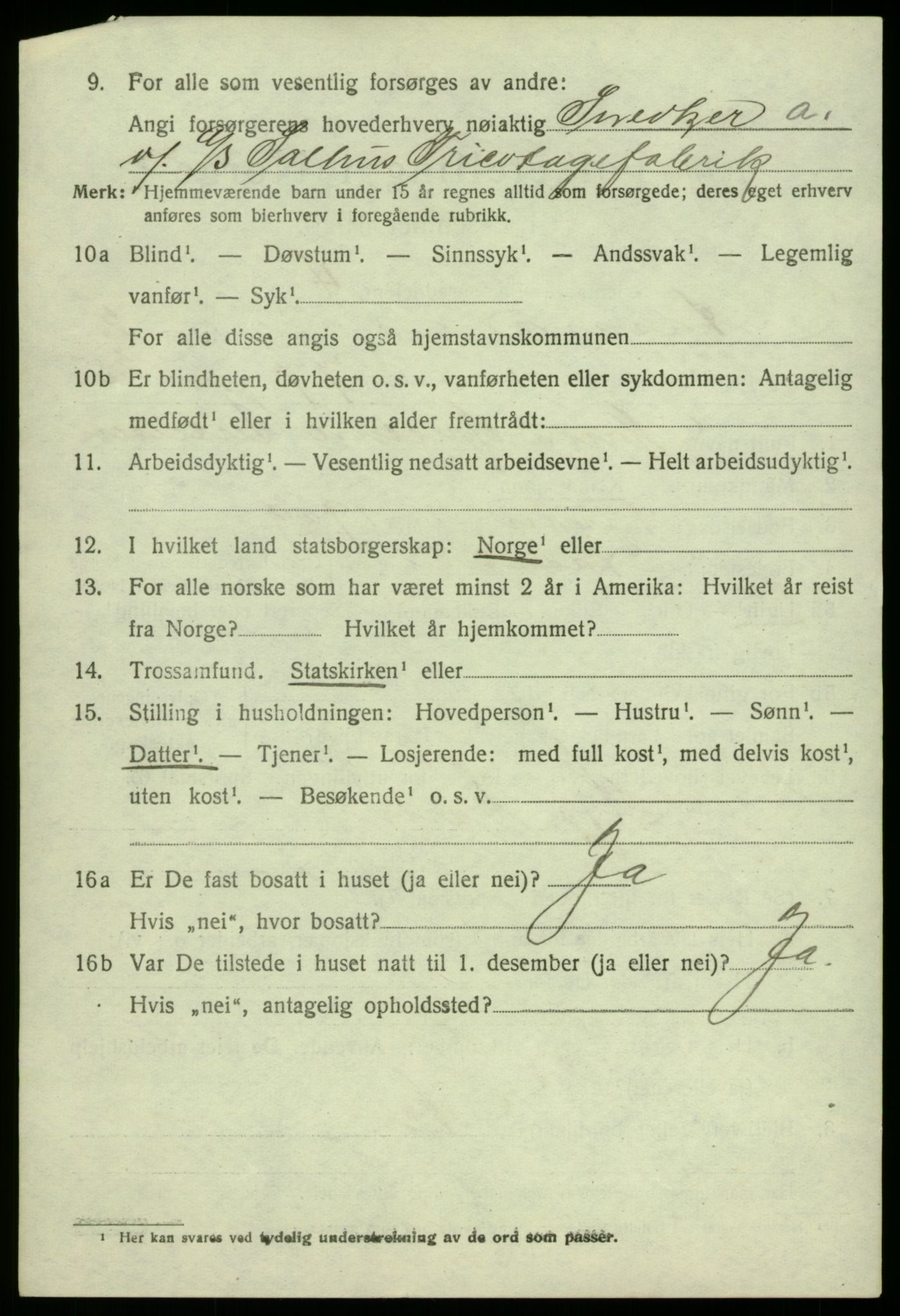 SAB, 1920 census for Åsane, 1920, p. 1234