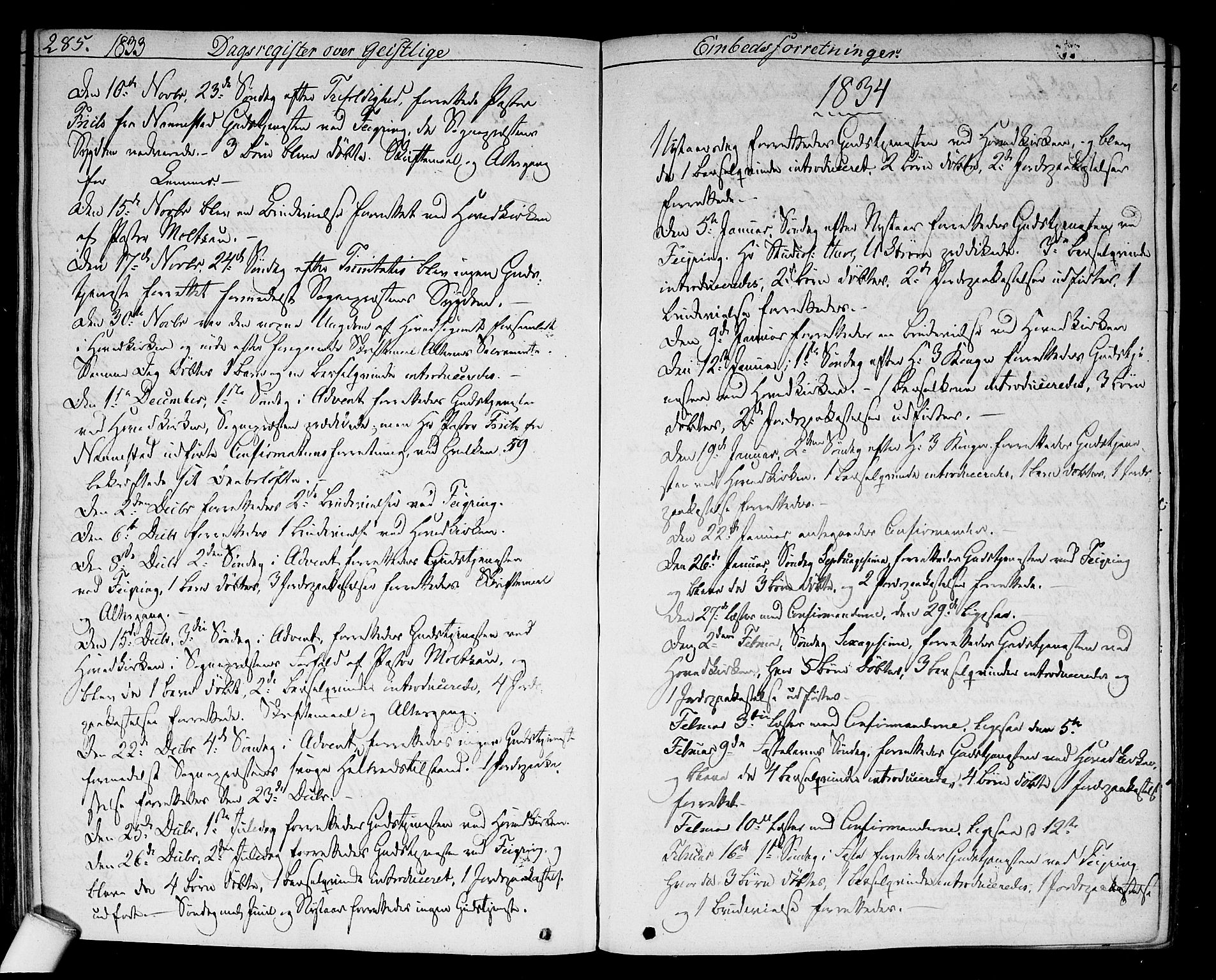 Hurdal prestekontor Kirkebøker, AV/SAO-A-10889/F/Fa/L0004: Parish register (official) no. I 4, 1828-1845, p. 285