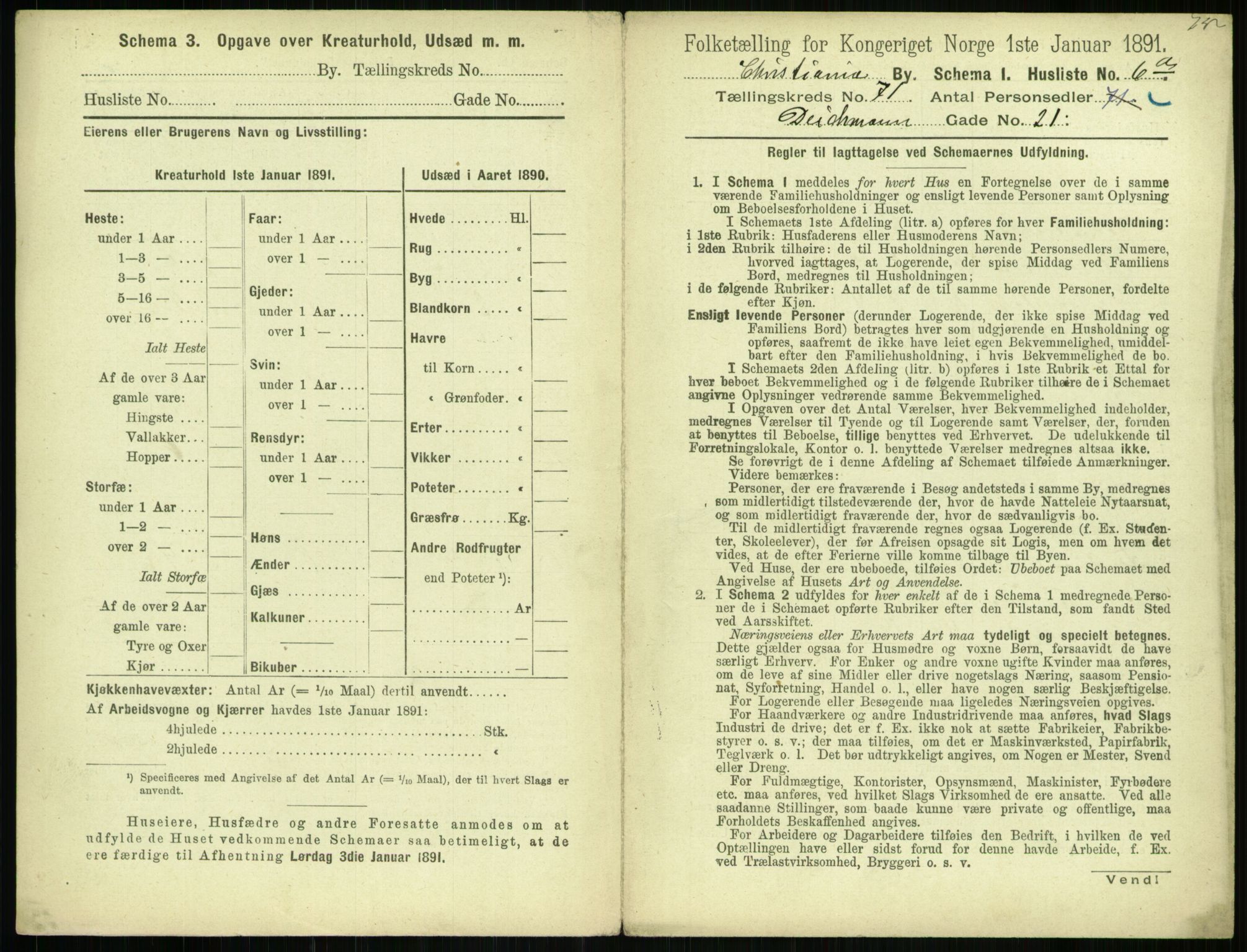 RA, 1891 census for 0301 Kristiania, 1891, p. 38913