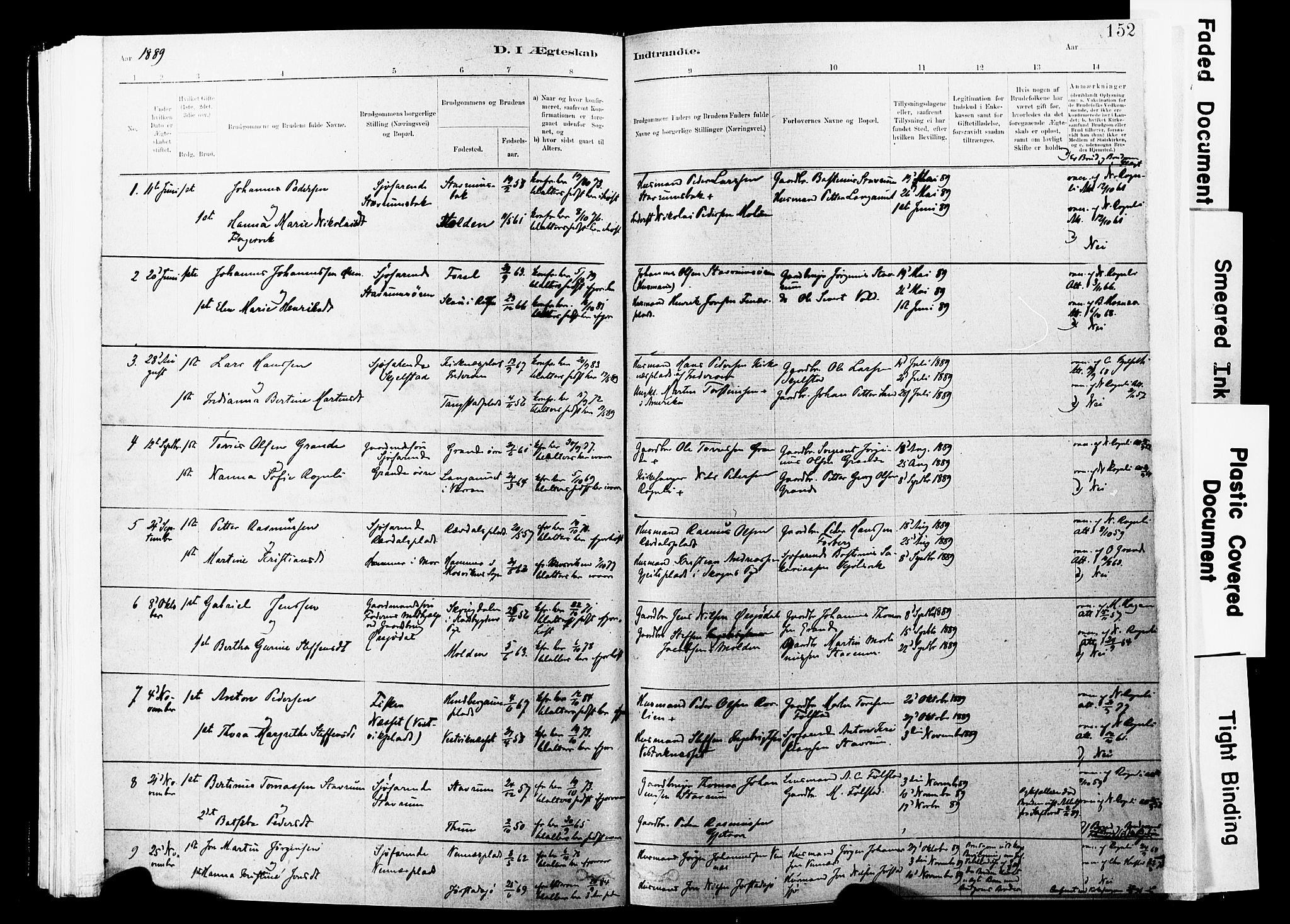 Ministerialprotokoller, klokkerbøker og fødselsregistre - Nord-Trøndelag, SAT/A-1458/744/L0420: Parish register (official) no. 744A04, 1882-1904, p. 152