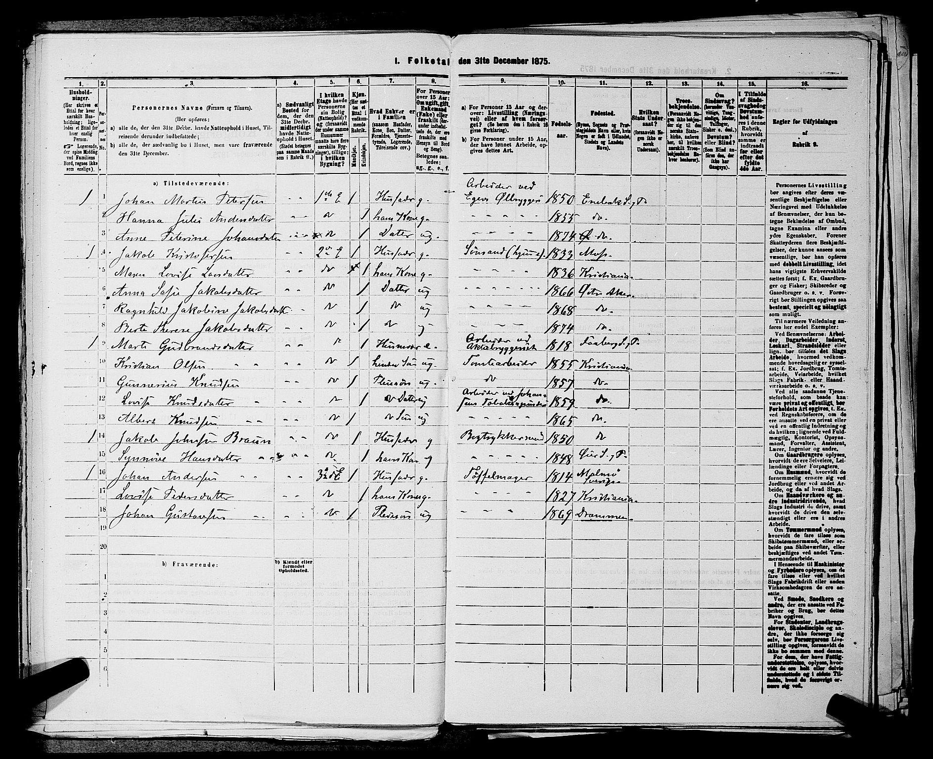 RA, 1875 census for 0218bP Østre Aker, 1875, p. 2278