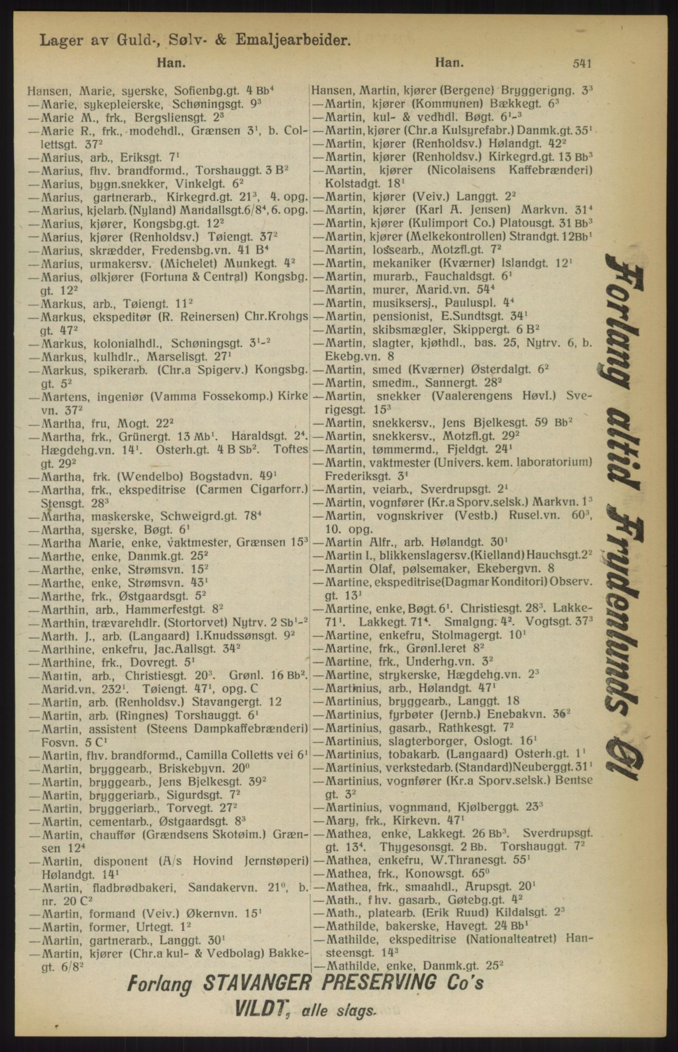 Kristiania/Oslo adressebok, PUBL/-, 1914, p. 541