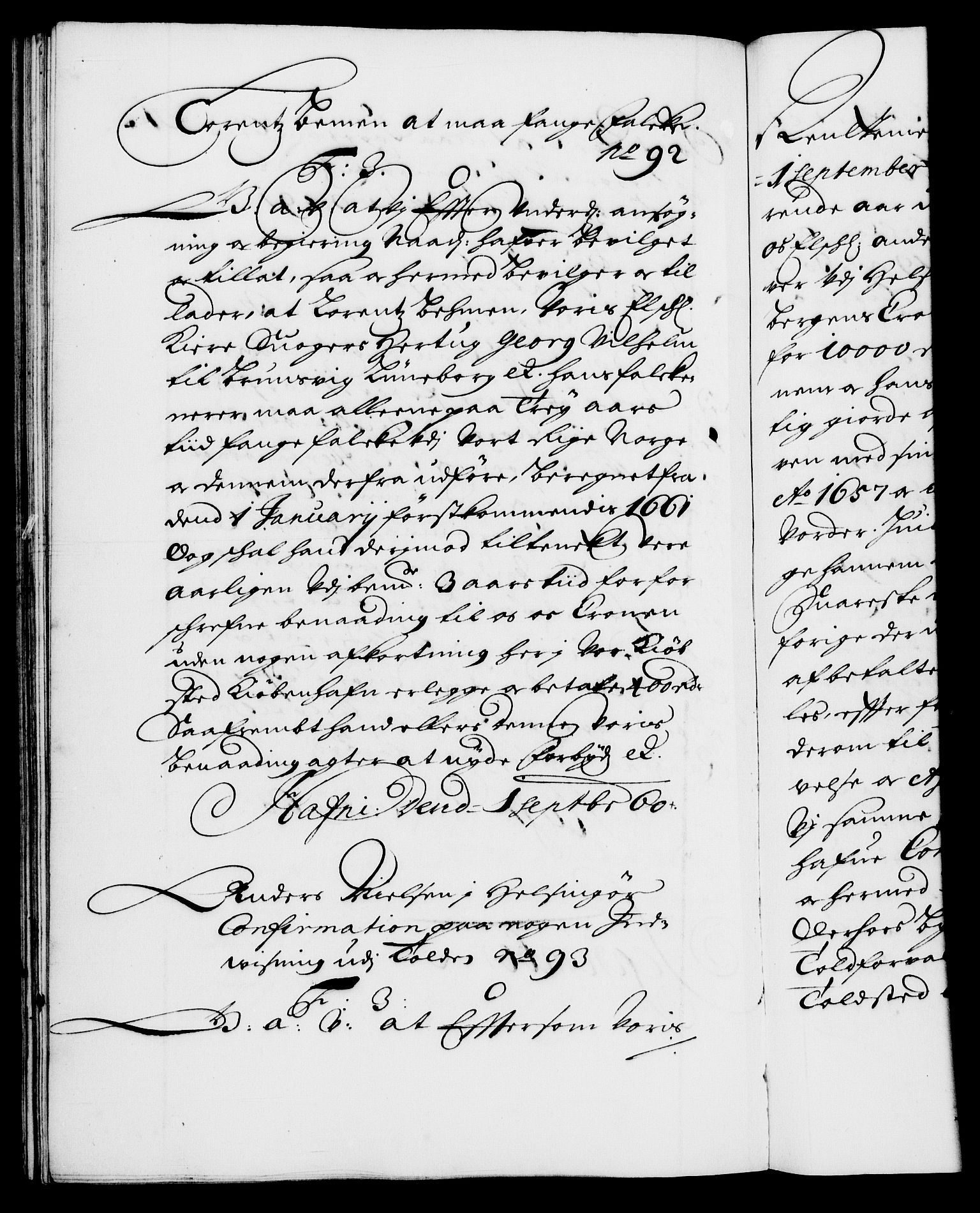 Danske Kanselli 1572-1799, AV/RA-EA-3023/F/Fc/Fca/Fcaa/L0009: Norske registre (mikrofilm), 1657-1660, p. 212b