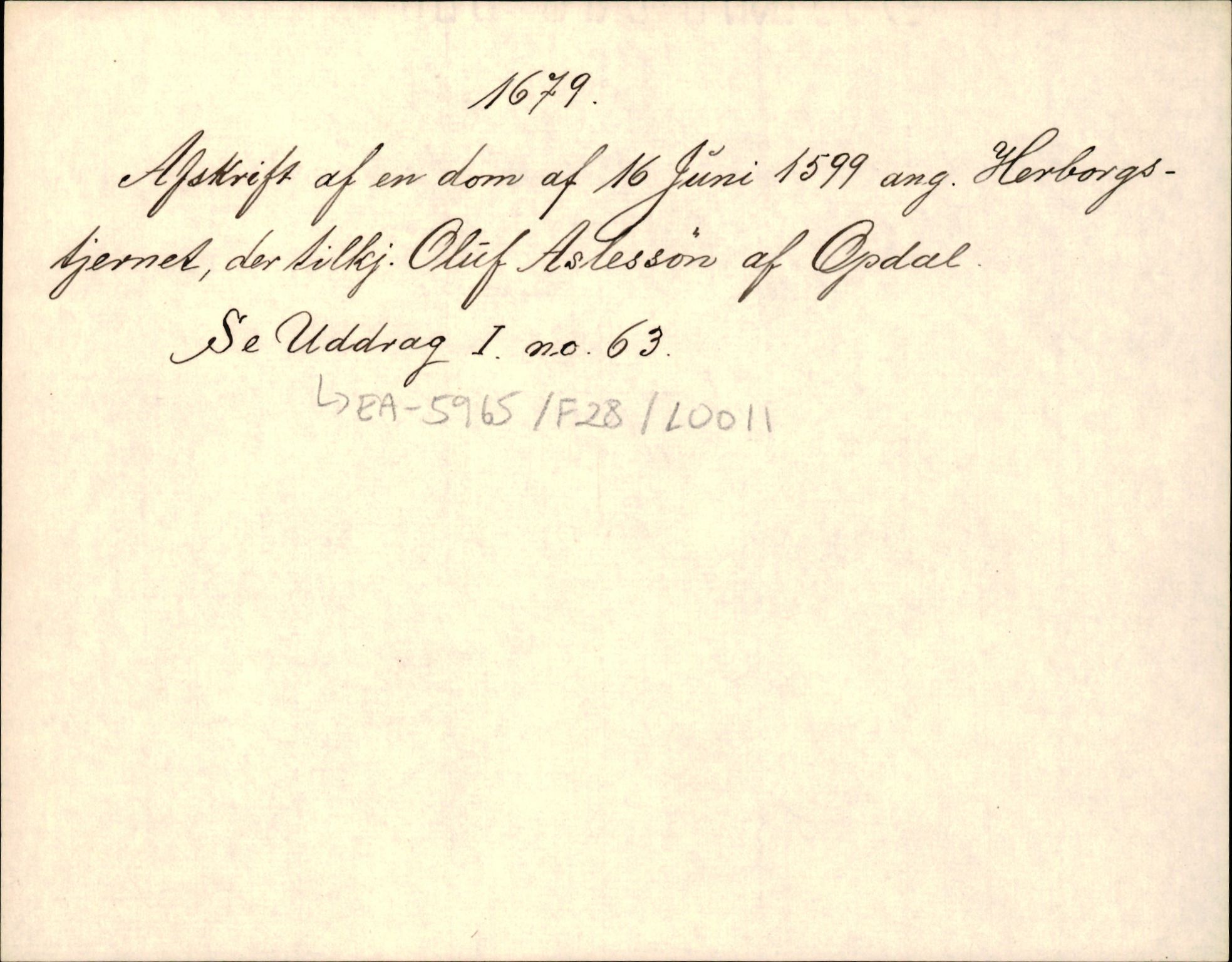 Riksarkivets diplomsamling, AV/RA-EA-5965/F35/F35d/L0005: Innlånte diplomer, seddelregister, 1661-1690, p. 389