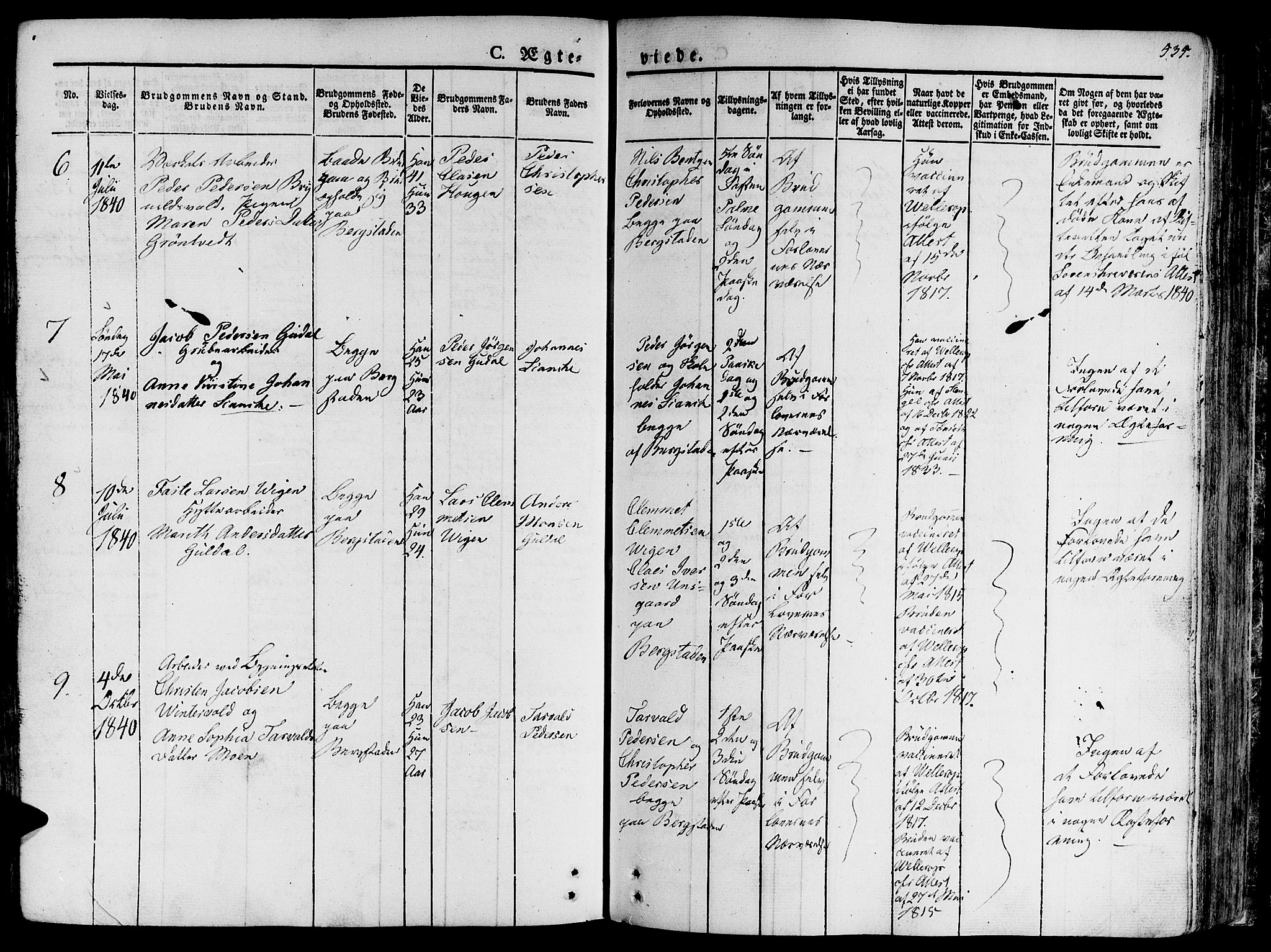 Ministerialprotokoller, klokkerbøker og fødselsregistre - Sør-Trøndelag, SAT/A-1456/681/L0930: Parish register (official) no. 681A08, 1829-1844, p. 535