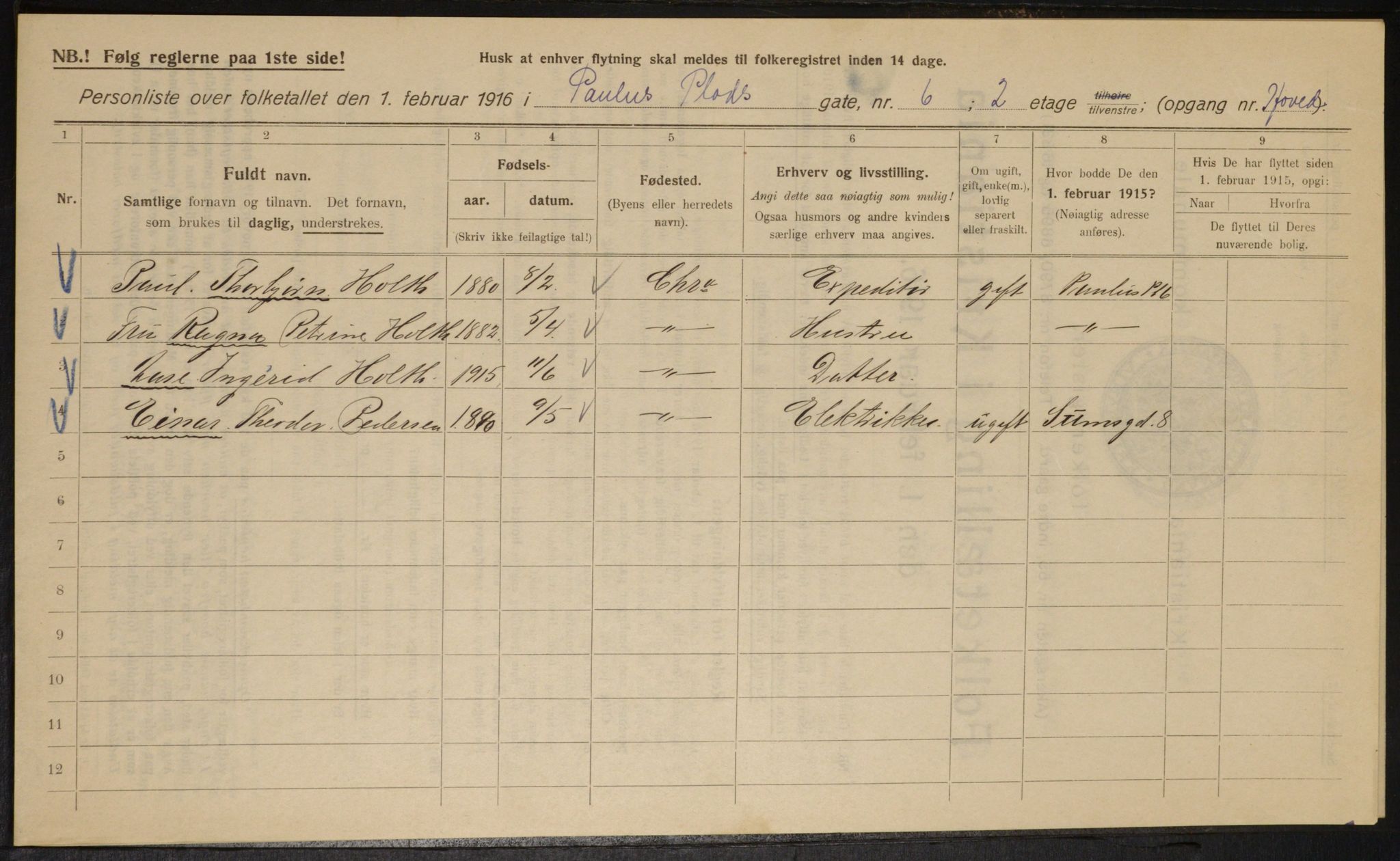 OBA, Municipal Census 1916 for Kristiania, 1916, p. 80673