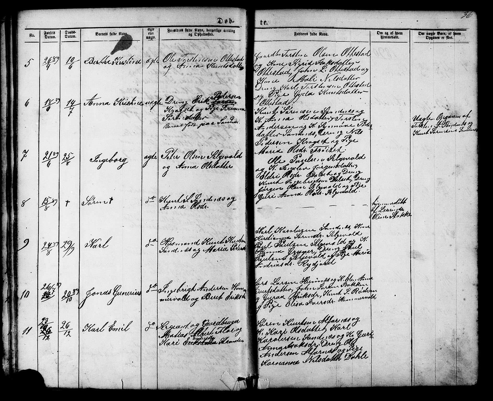 Ministerialprotokoller, klokkerbøker og fødselsregistre - Møre og Romsdal, SAT/A-1454/548/L0614: Parish register (copy) no. 548C02, 1867-1917, p. 36