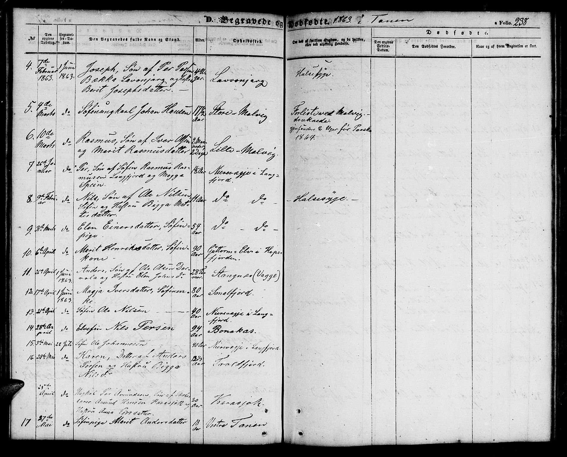 Tana sokneprestkontor, SATØ/S-1334/H/Hb/L0001klokker: Parish register (copy) no. 1 /1, 1853-1867, p. 238