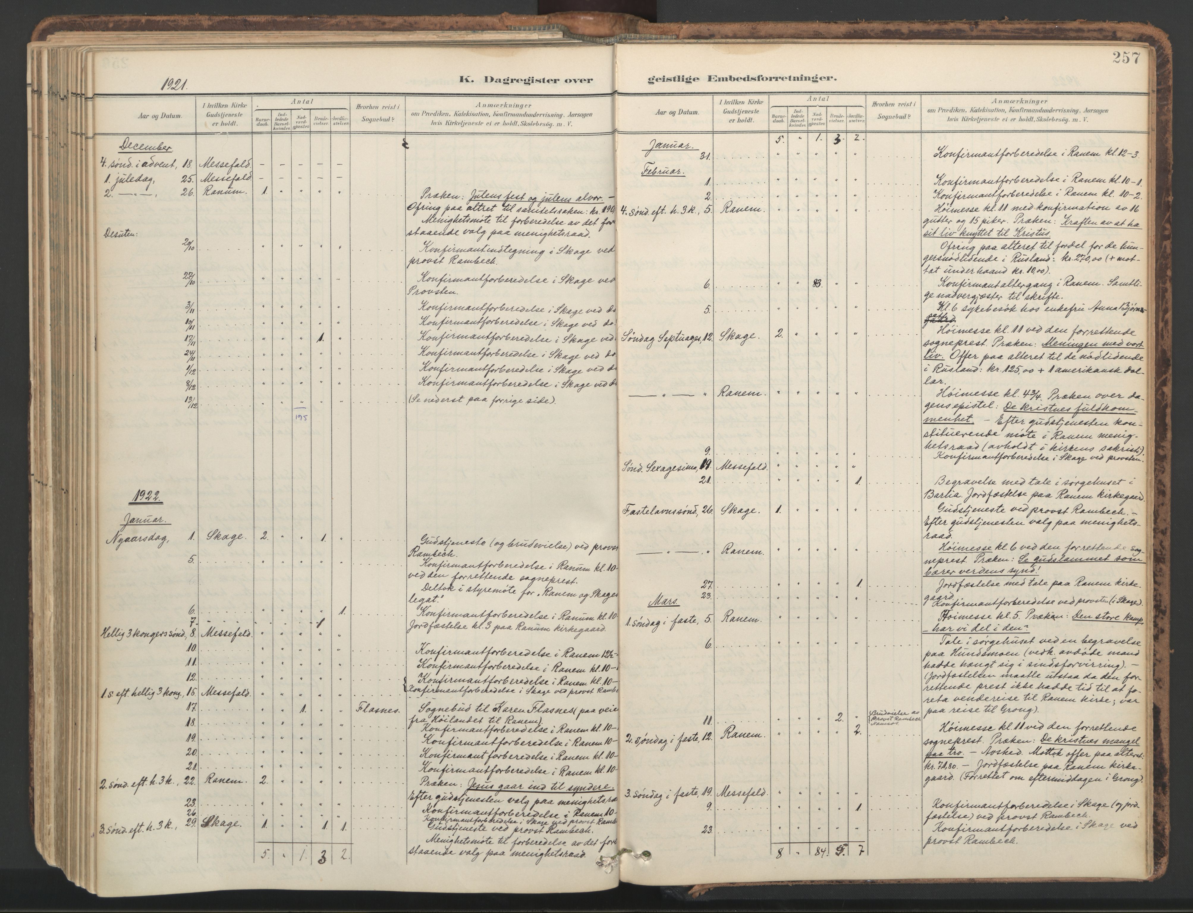 Ministerialprotokoller, klokkerbøker og fødselsregistre - Nord-Trøndelag, SAT/A-1458/764/L0556: Parish register (official) no. 764A11, 1897-1924, p. 257