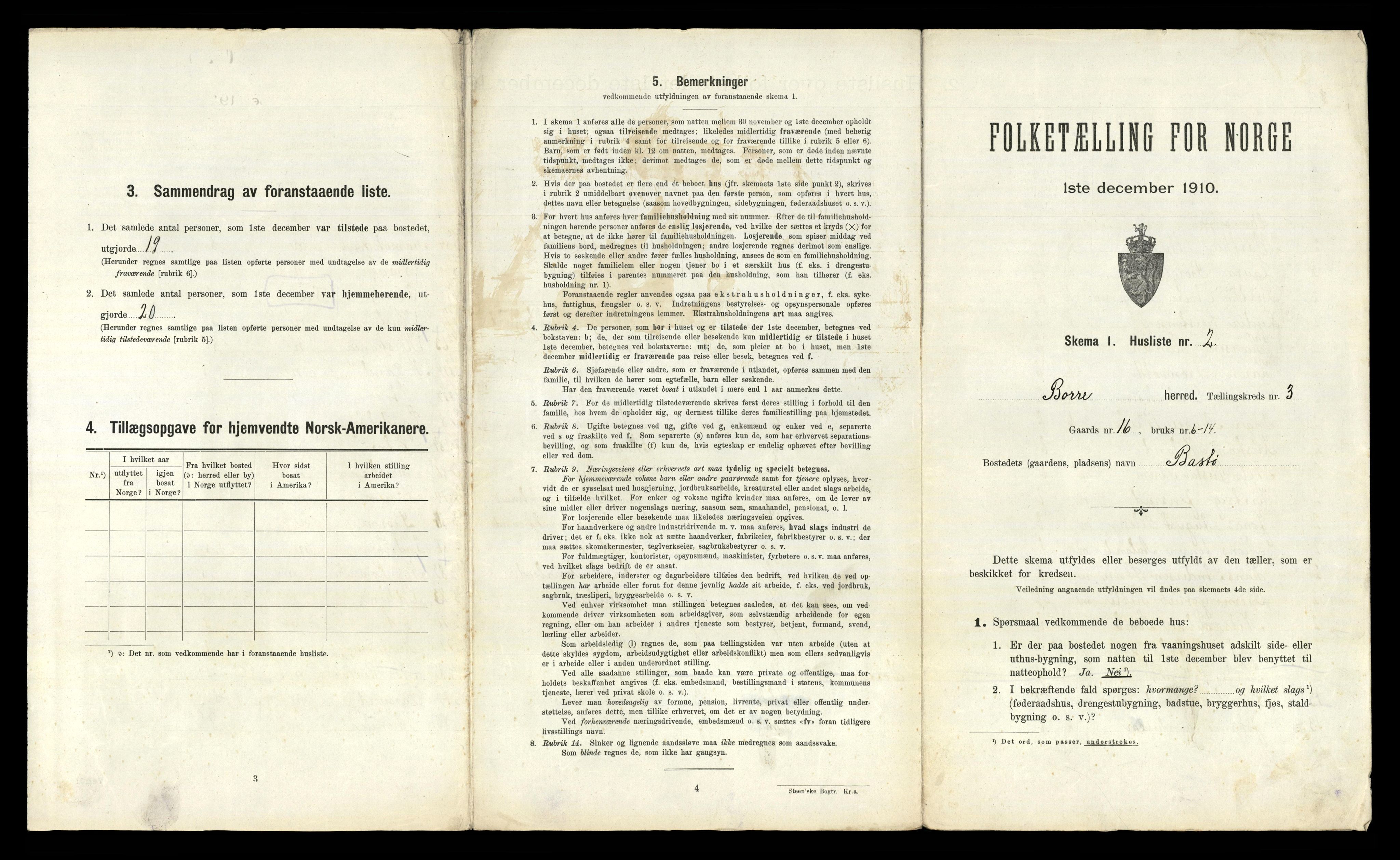 RA, 1910 census for Borre, 1910, p. 623