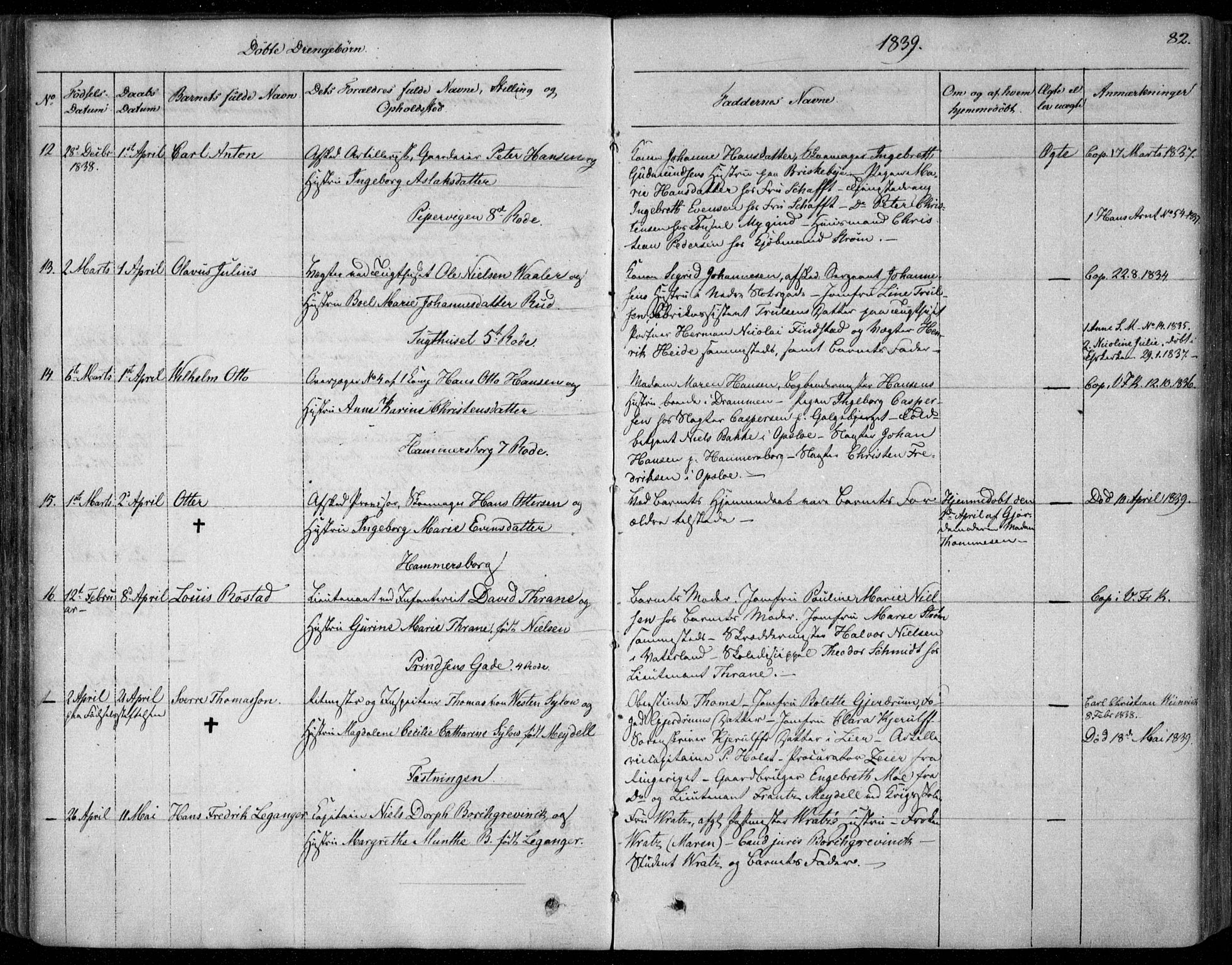 Garnisonsmenigheten Kirkebøker, AV/SAO-A-10846/F/Fa/L0006: Parish register (official) no. 6, 1828-1841, p. 82