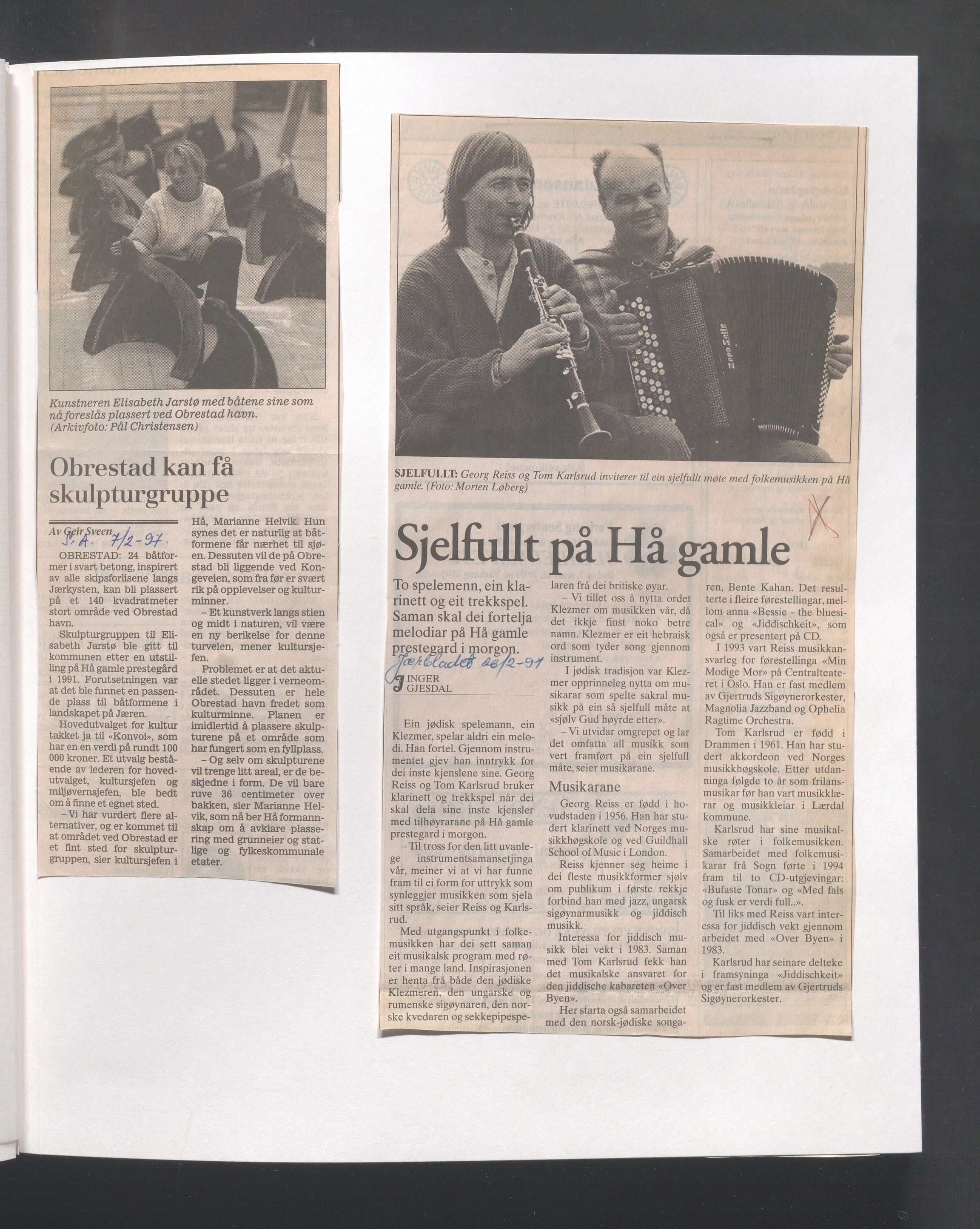 Hå kommune - Kulturetaten, IKAR/A-304/Ub/Ubb/L0011: Avisutklipp - Hå gamle prestegård, 1996-1997