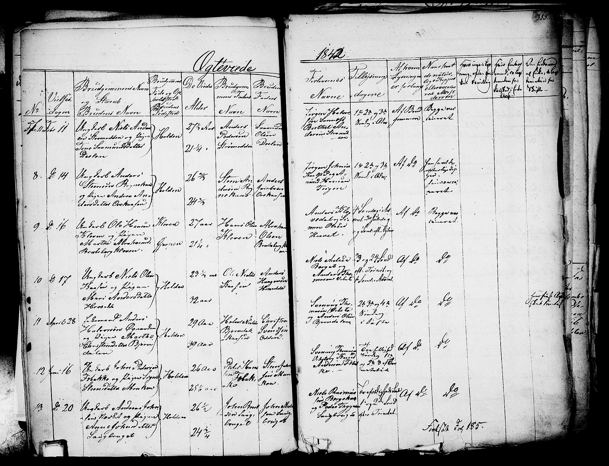 Holla kirkebøker, SAKO/A-272/F/Fa/L0004: Parish register (official) no. 4, 1830-1848, p. 355