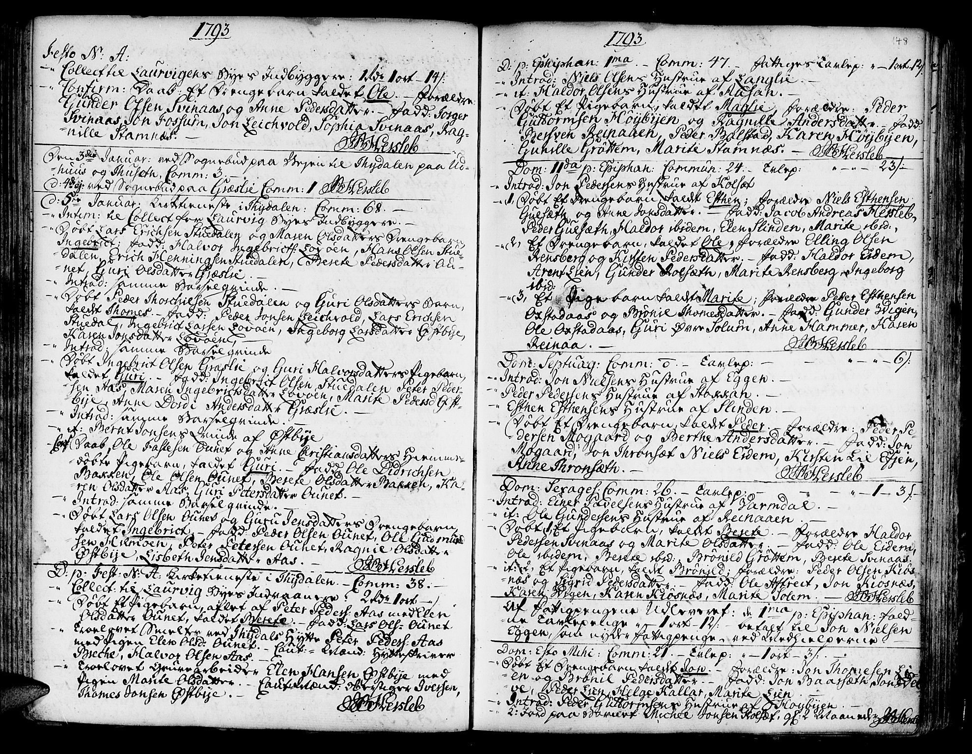 Ministerialprotokoller, klokkerbøker og fødselsregistre - Sør-Trøndelag, SAT/A-1456/695/L1138: Parish register (official) no. 695A02 /1, 1757-1801, p. 148
