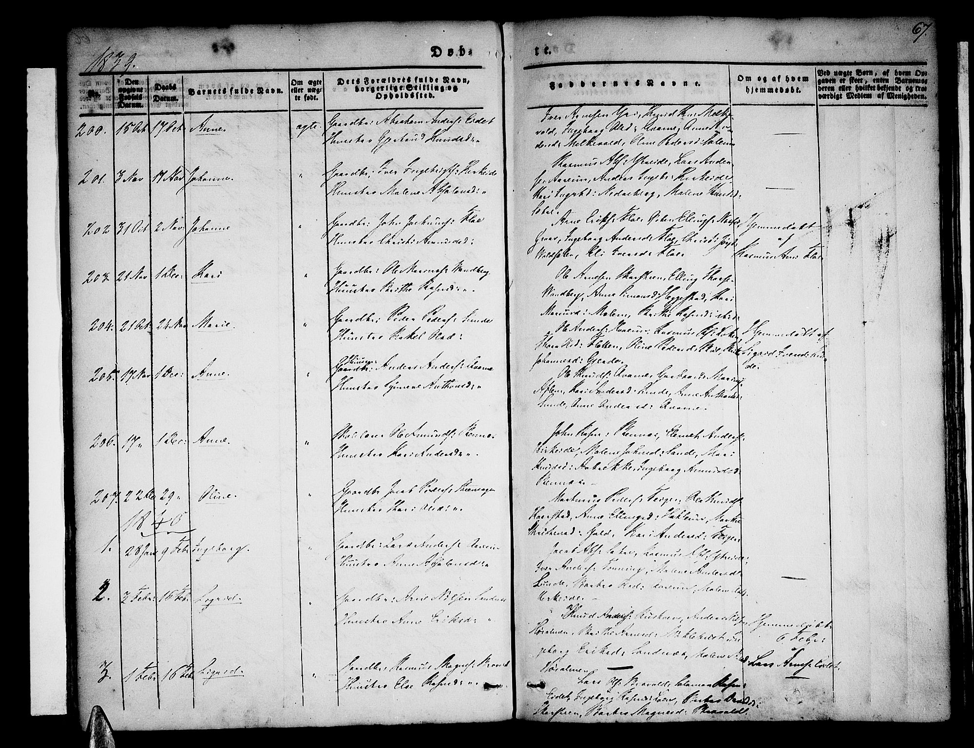 Stryn Sokneprestembete, AV/SAB-A-82501: Parish register (official) no. A 1, 1832-1845, p. 67