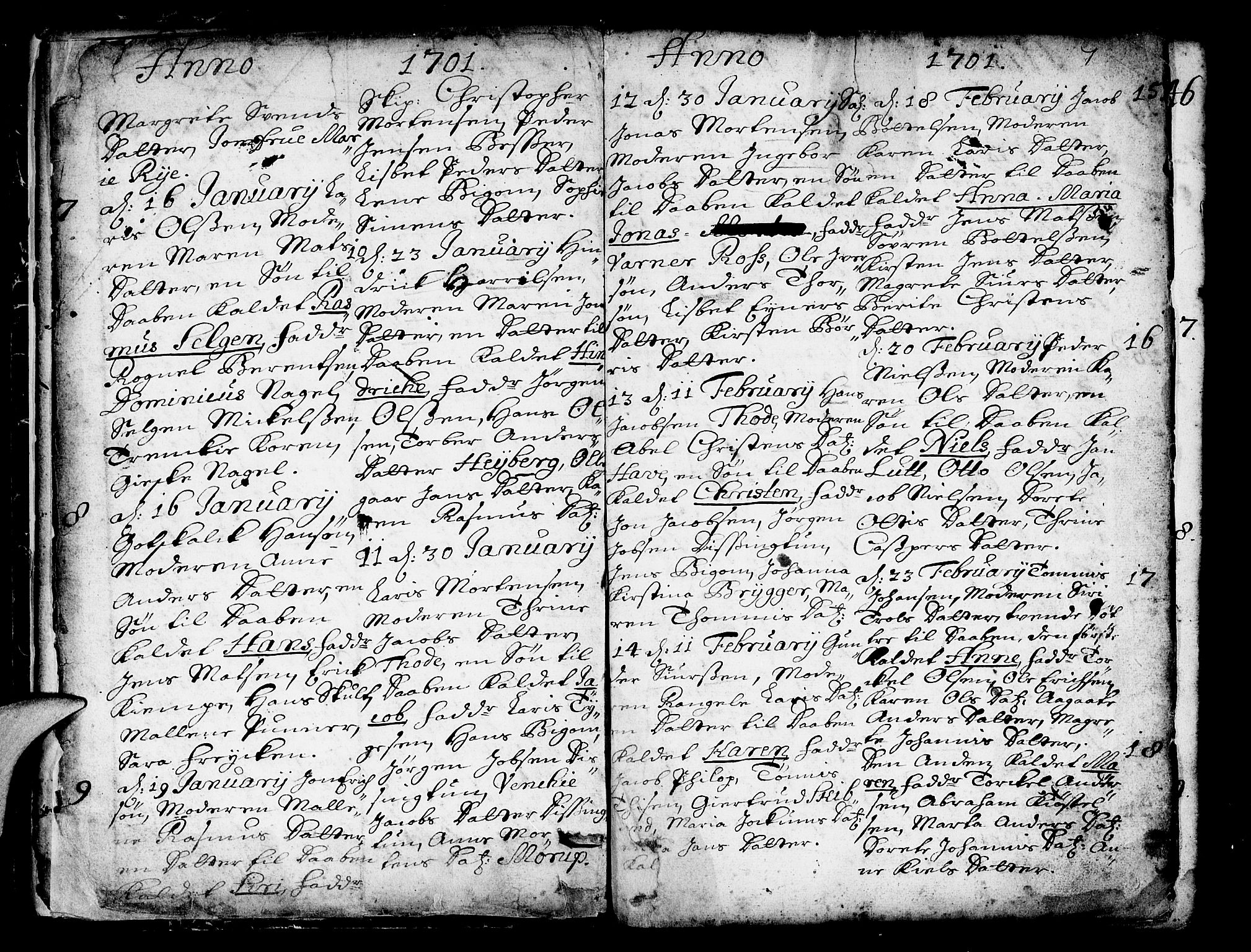 Nykirken Sokneprestembete, AV/SAB-A-77101/H/Haa/L0002: Parish register (official) no. A 2, 1700-1723, p. 7