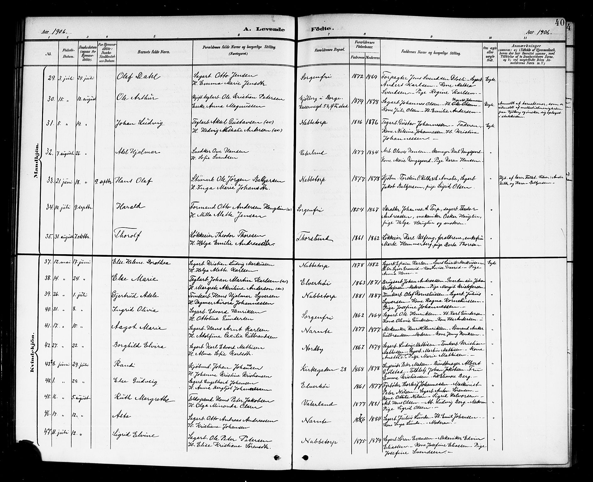 Østre Fredrikstad prestekontor Kirkebøker, AV/SAO-A-10907/G/Ga/L0002: Parish register (copy) no. 2, 1900-1919, p. 40