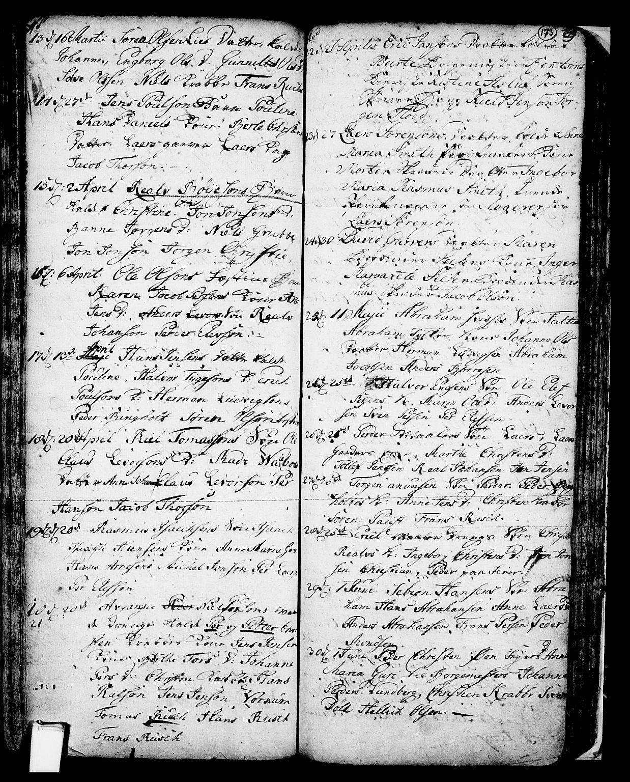 Skien kirkebøker, SAKO/A-302/F/Fa/L0002: Parish register (official) no. 2, 1716-1757, p. 173