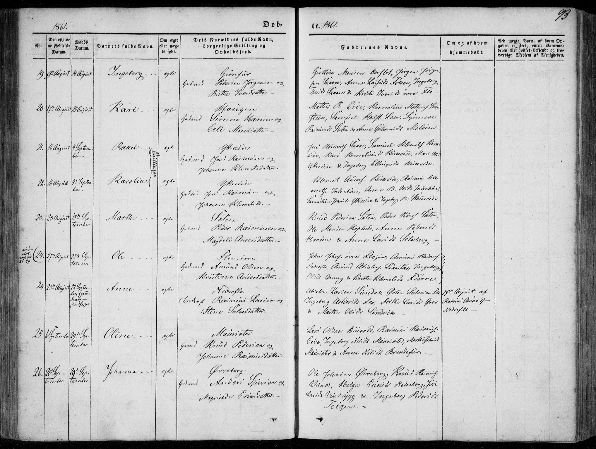 Stryn Sokneprestembete, AV/SAB-A-82501: Parish register (official) no. A 2, 1844-1861, p. 93