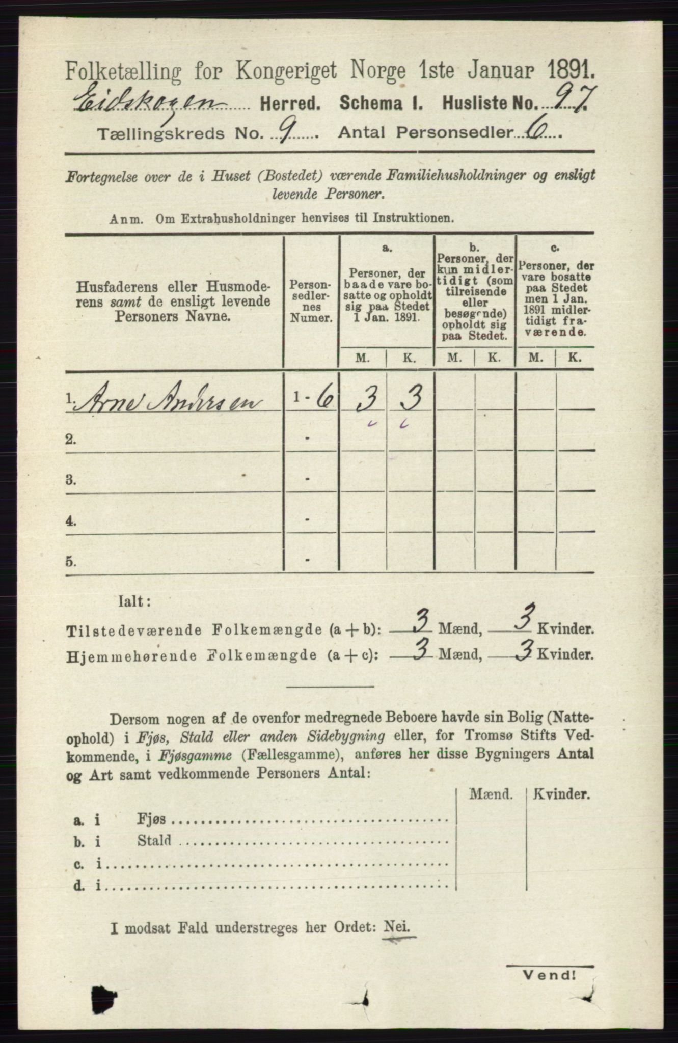 RA, 1891 census for 0420 Eidskog, 1891, p. 5374