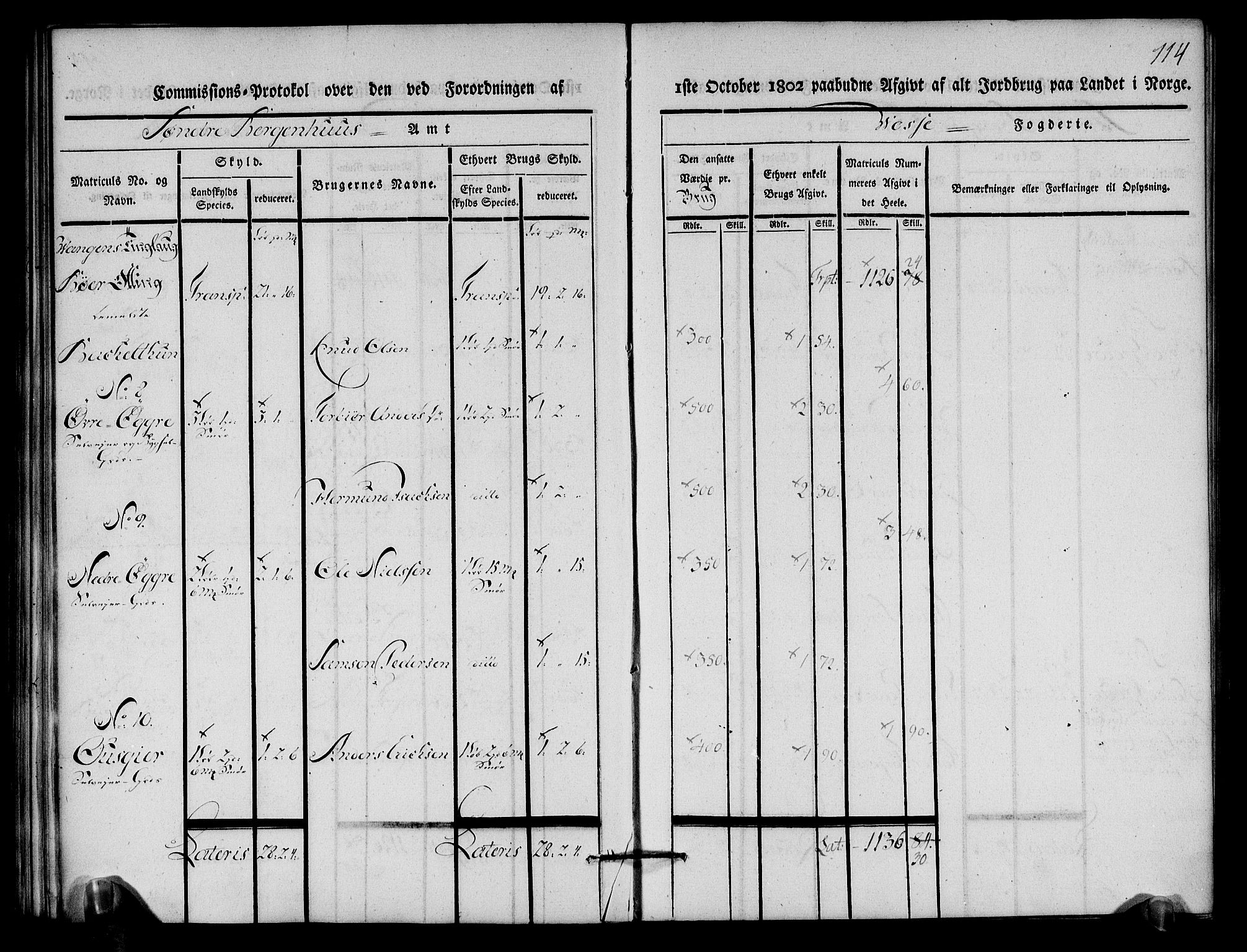 Rentekammeret inntil 1814, Realistisk ordnet avdeling, AV/RA-EA-4070/N/Ne/Nea/L0112: Nordhordland og Voss fogderi. Kommisjonsprotokoll for Voss, 1803, p. 116