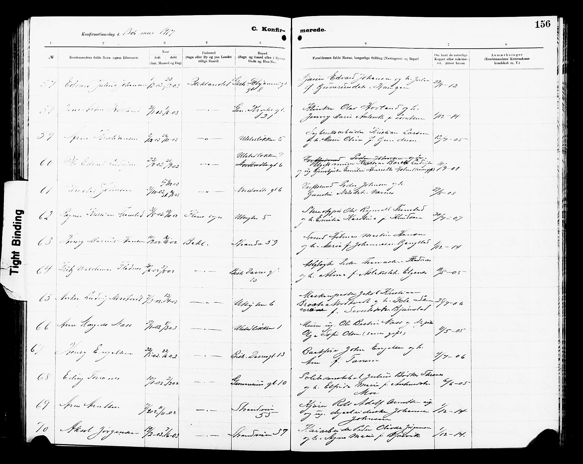 Ministerialprotokoller, klokkerbøker og fødselsregistre - Sør-Trøndelag, AV/SAT-A-1456/605/L0256: Parish register (copy) no. 605C03, 1916-1920, p. 156