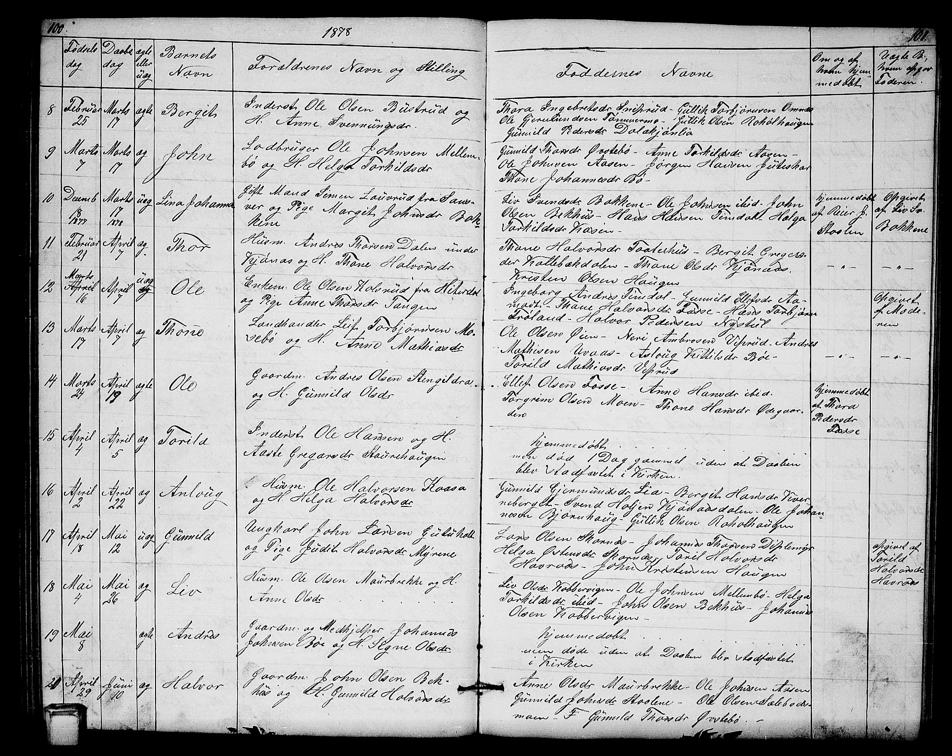 Hjartdal kirkebøker, SAKO/A-270/G/Gb/L0002: Parish register (copy) no. II 2, 1854-1884, p. 100-101