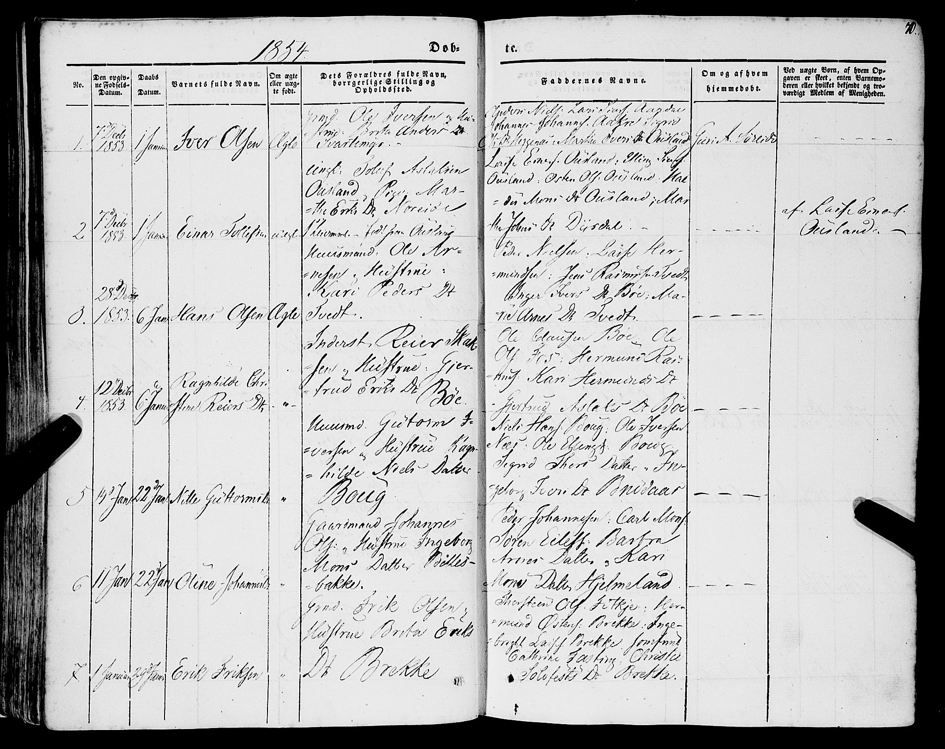 Lavik sokneprestembete, SAB/A-80901: Parish register (official) no. A 3, 1843-1863, p. 70