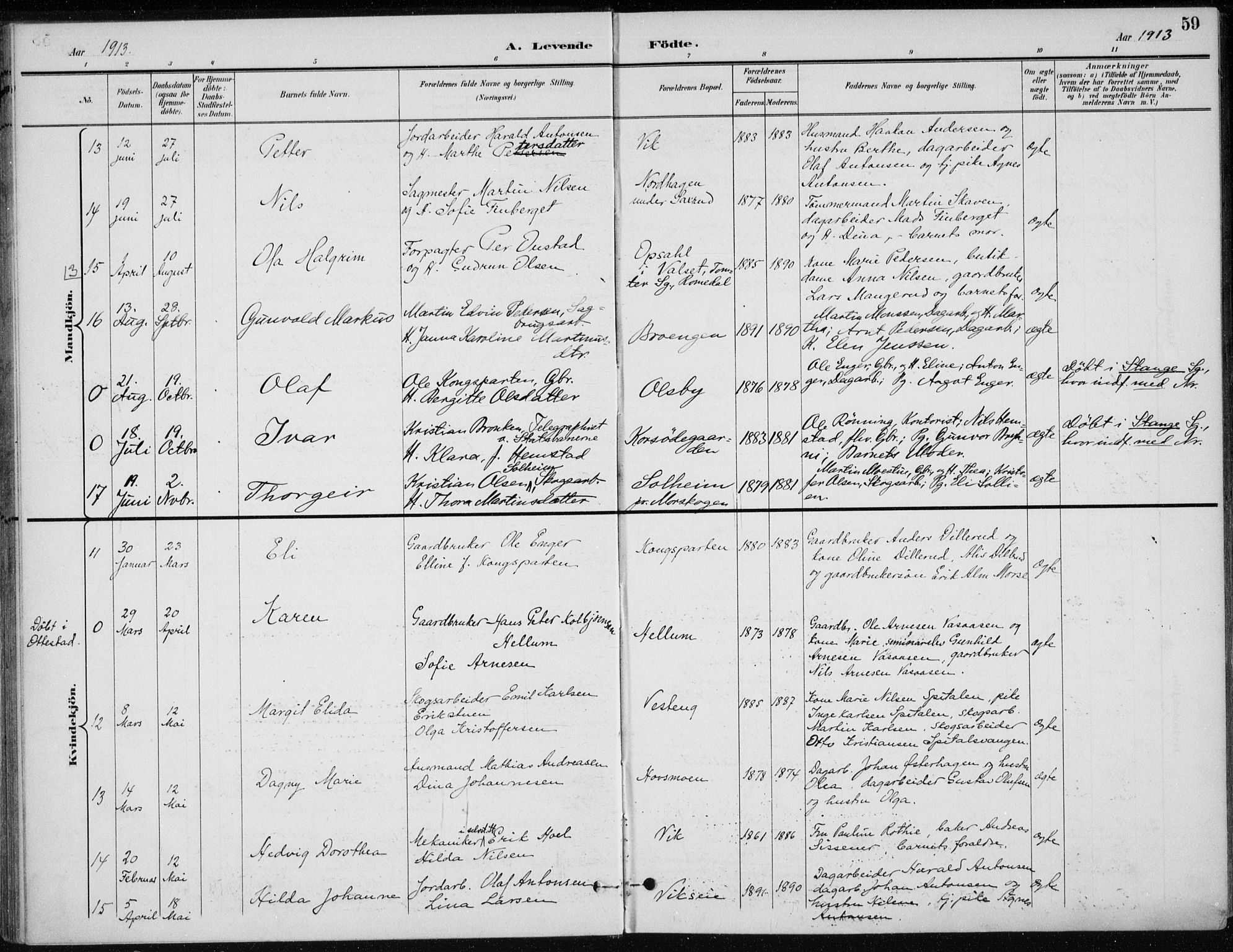 Stange prestekontor, AV/SAH-PREST-002/K/L0023: Parish register (official) no. 23, 1897-1920, p. 59