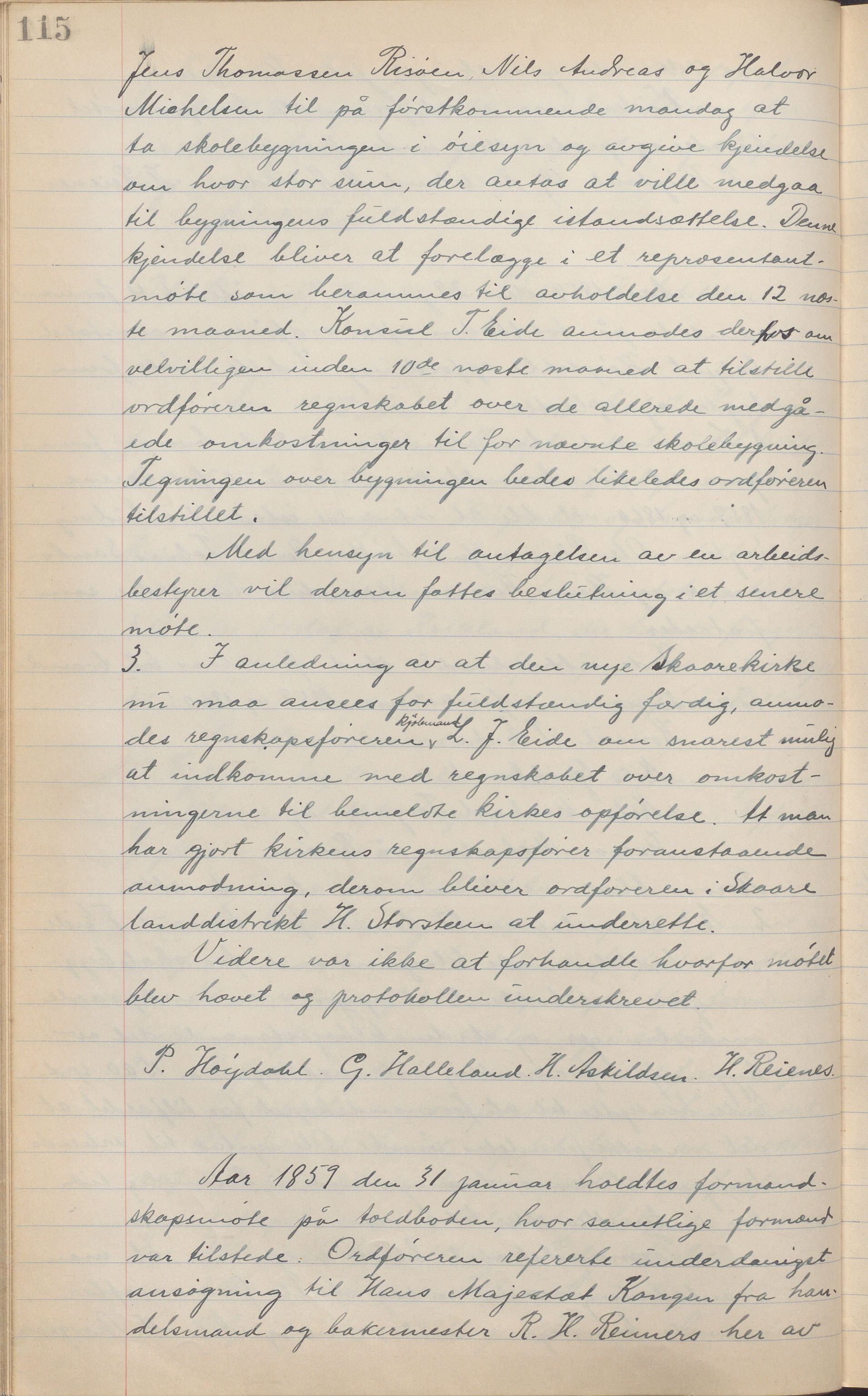 Haugesund kommune - Formannskapet, IKAR/X-0001/A/L0002: Transkribert møtebok, 1855-1874, p. 115