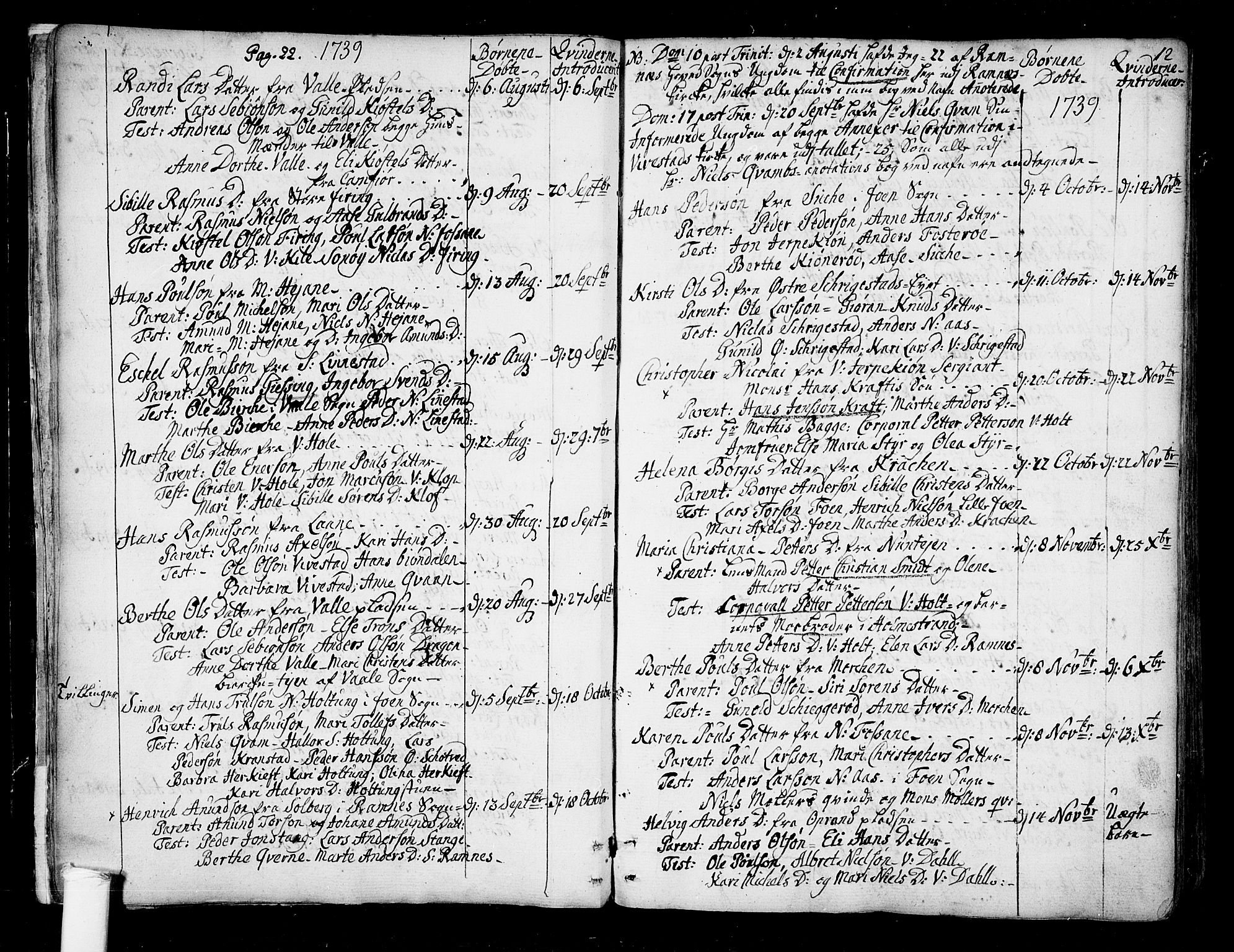 Ramnes kirkebøker, AV/SAKO-A-314/F/Fa/L0001: Parish register (official) no. I 1, 1732-1774, p. 12