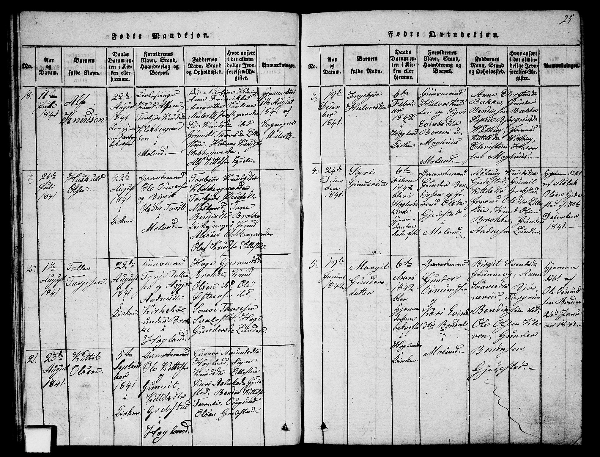 Fyresdal kirkebøker, SAKO/A-263/G/Ga/L0002: Parish register (copy) no. I 2, 1815-1857, p. 25