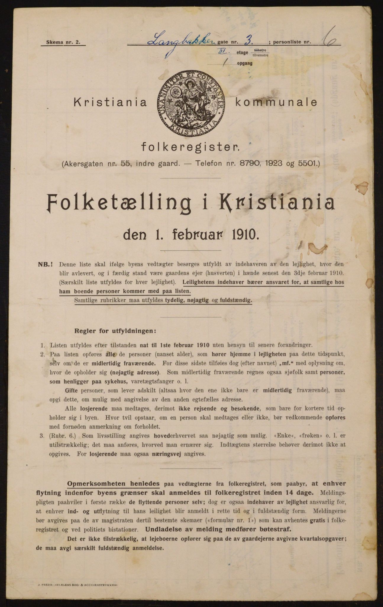 OBA, Municipal Census 1910 for Kristiania, 1910, p. 54328