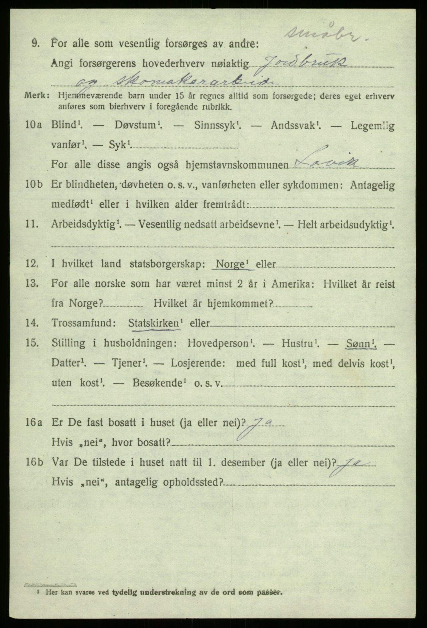 SAB, 1920 census for Lavik, 1920, p. 753