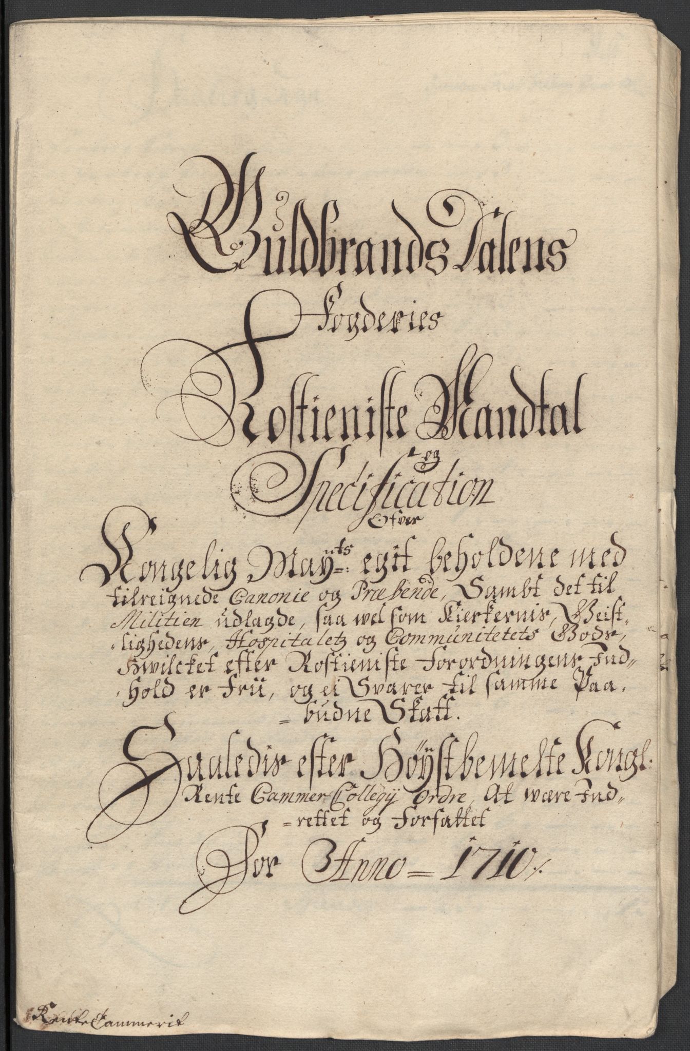 Rentekammeret inntil 1814, Reviderte regnskaper, Fogderegnskap, AV/RA-EA-4092/R17/L1179: Fogderegnskap Gudbrandsdal, 1708-1710, p. 404