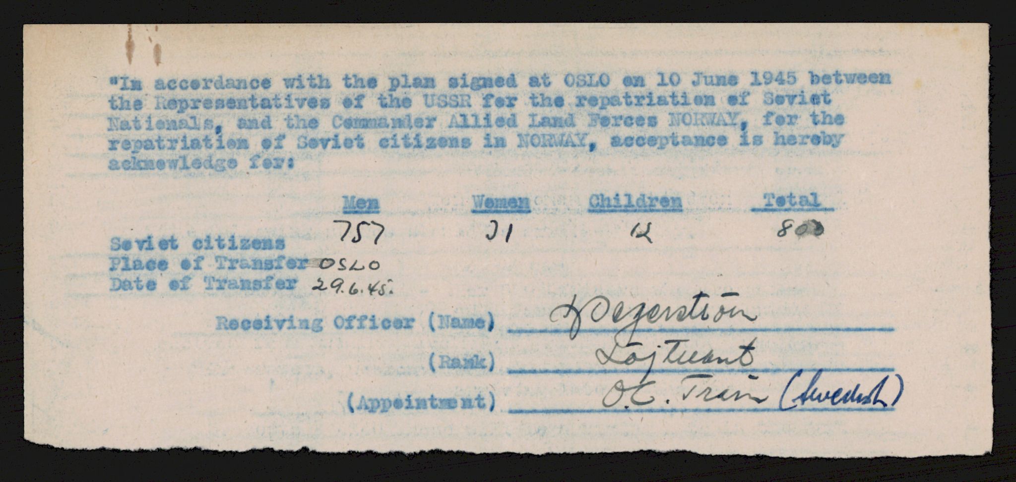 Flyktnings- og fangedirektoratet, Repatrieringskontoret, AV/RA-S-1681/D/Db/L0021: Displaced Persons (DPs) og sivile tyskere, 1945-1948, p. 827