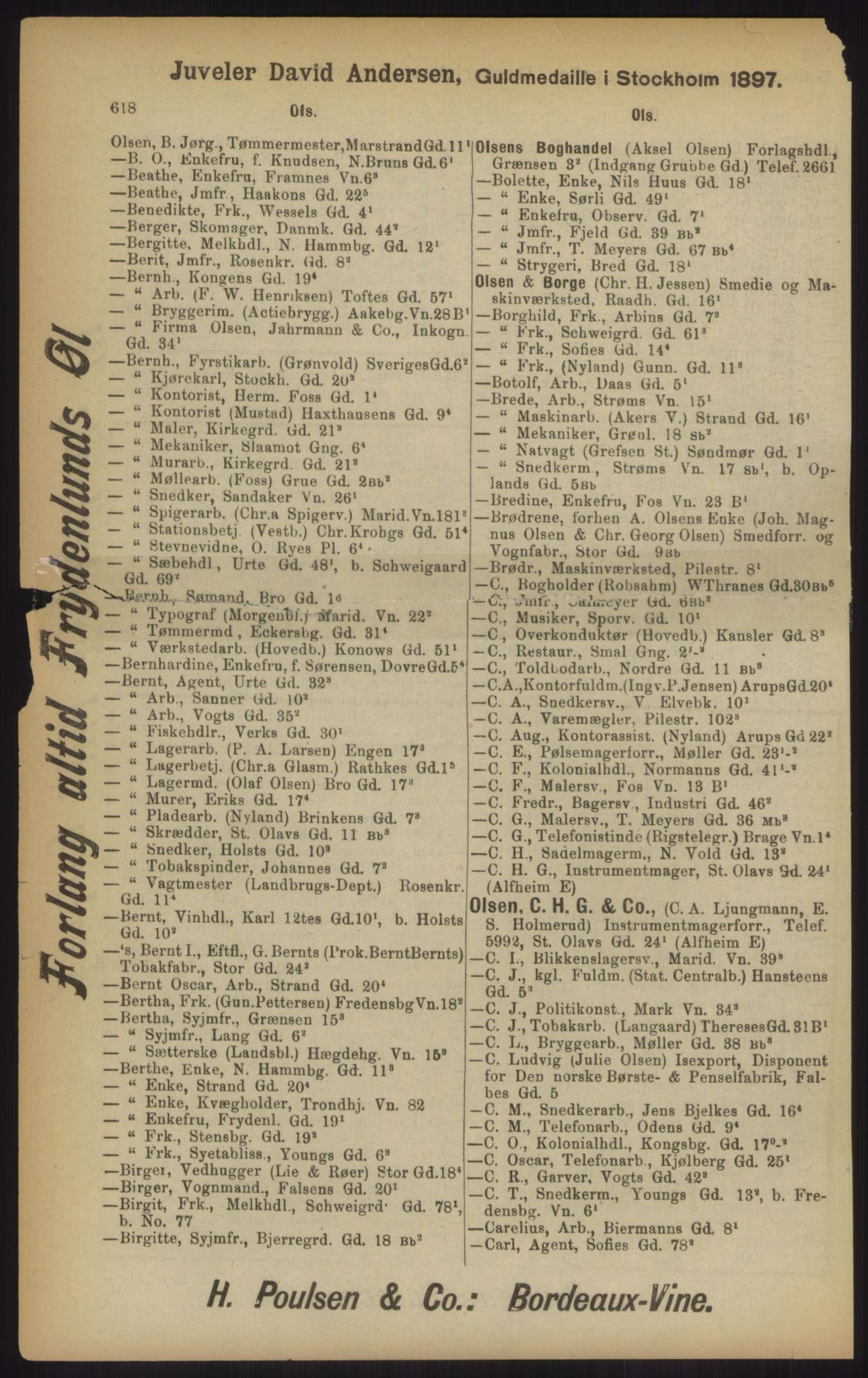 Kristiania/Oslo adressebok, PUBL/-, 1902, p. 618