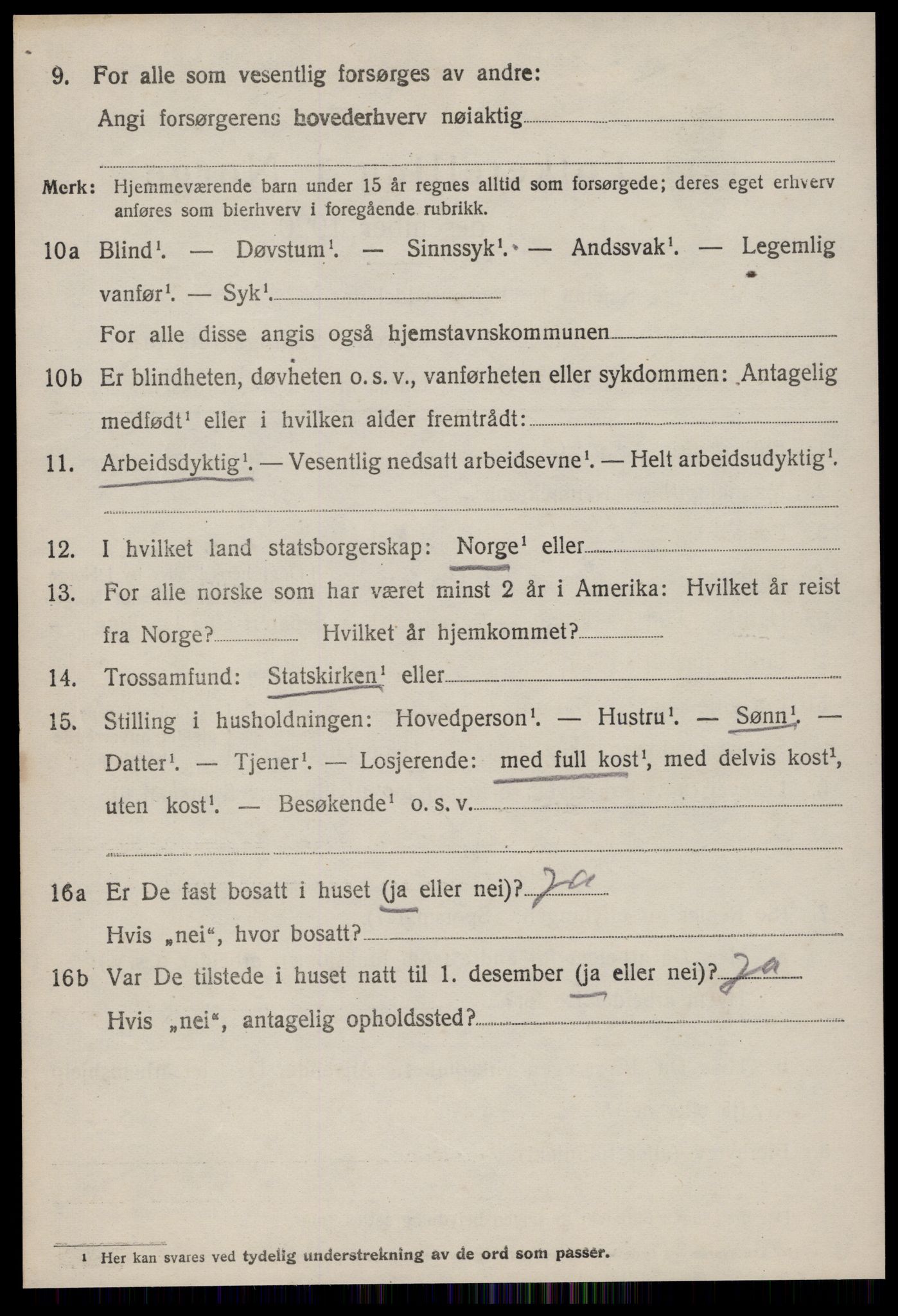 SAT, 1920 census for Giske, 1920, p. 849