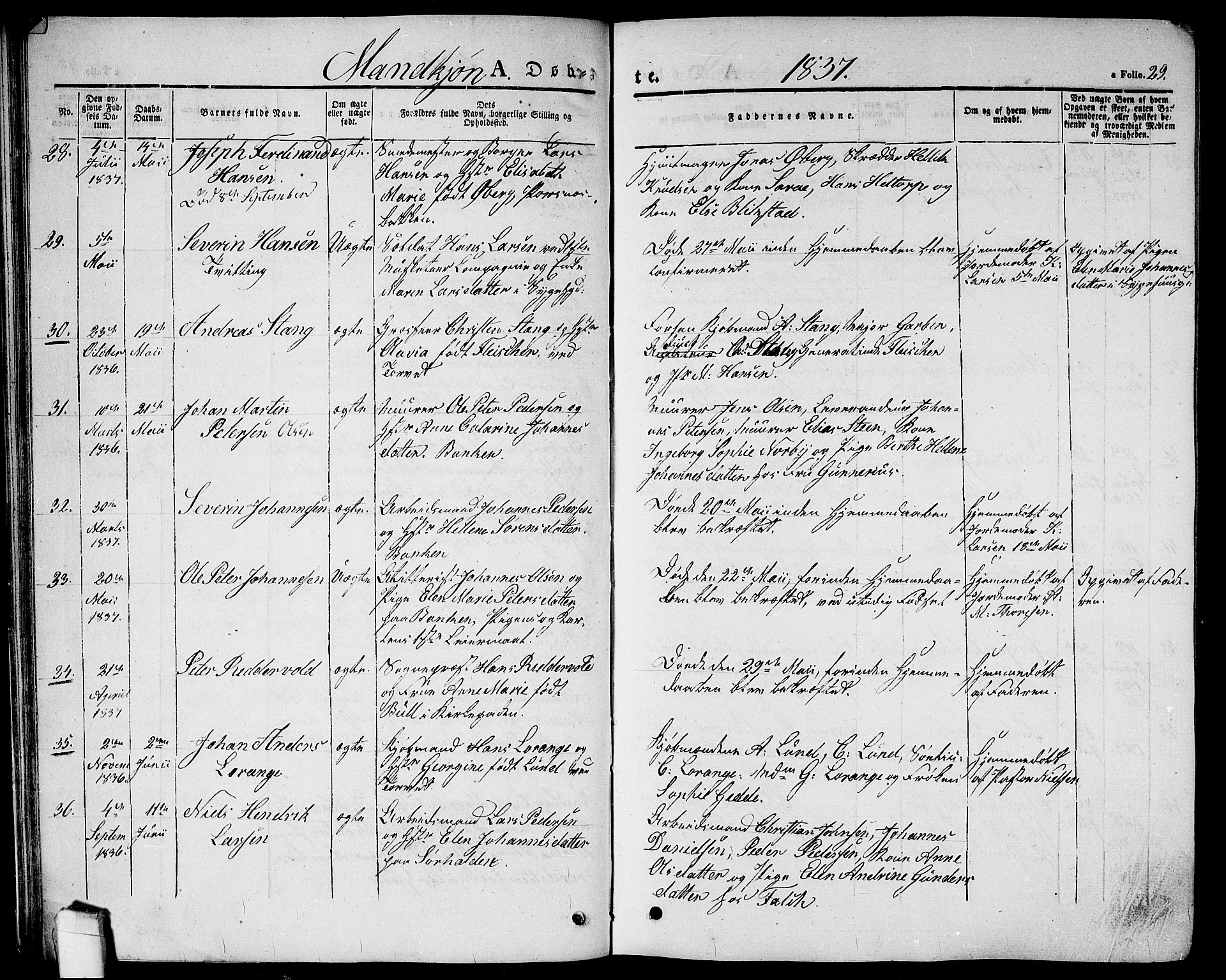 Halden prestekontor Kirkebøker, SAO/A-10909/G/Ga/L0003: Parish register (copy) no. 3, 1834-1844, p. 29