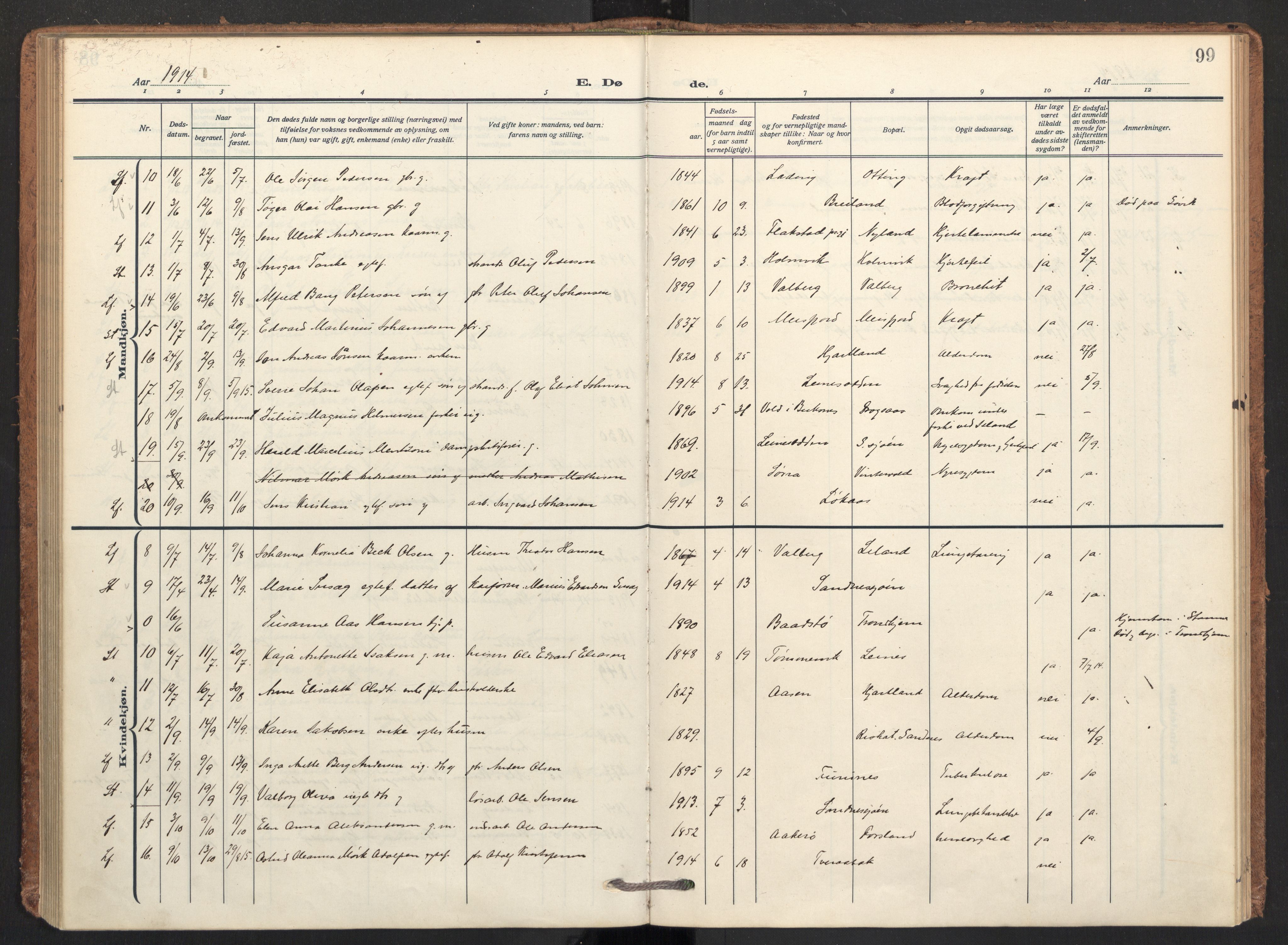 Ministerialprotokoller, klokkerbøker og fødselsregistre - Nordland, AV/SAT-A-1459/831/L0473: Parish register (official) no. 831A04, 1909-1934, p. 99