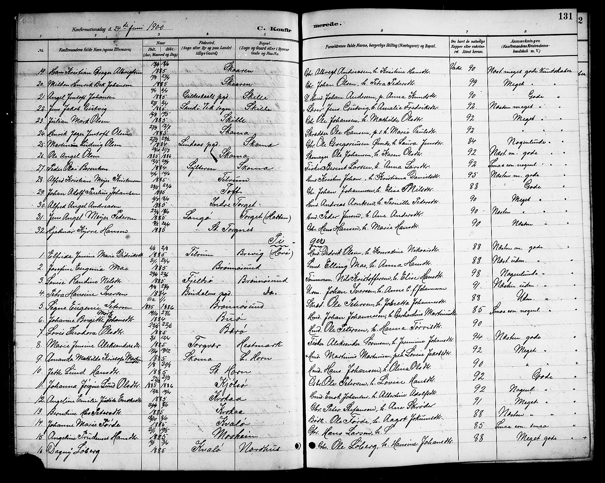 Ministerialprotokoller, klokkerbøker og fødselsregistre - Nordland, AV/SAT-A-1459/813/L0213: Parish register (copy) no. 813C05, 1887-1903, p. 131