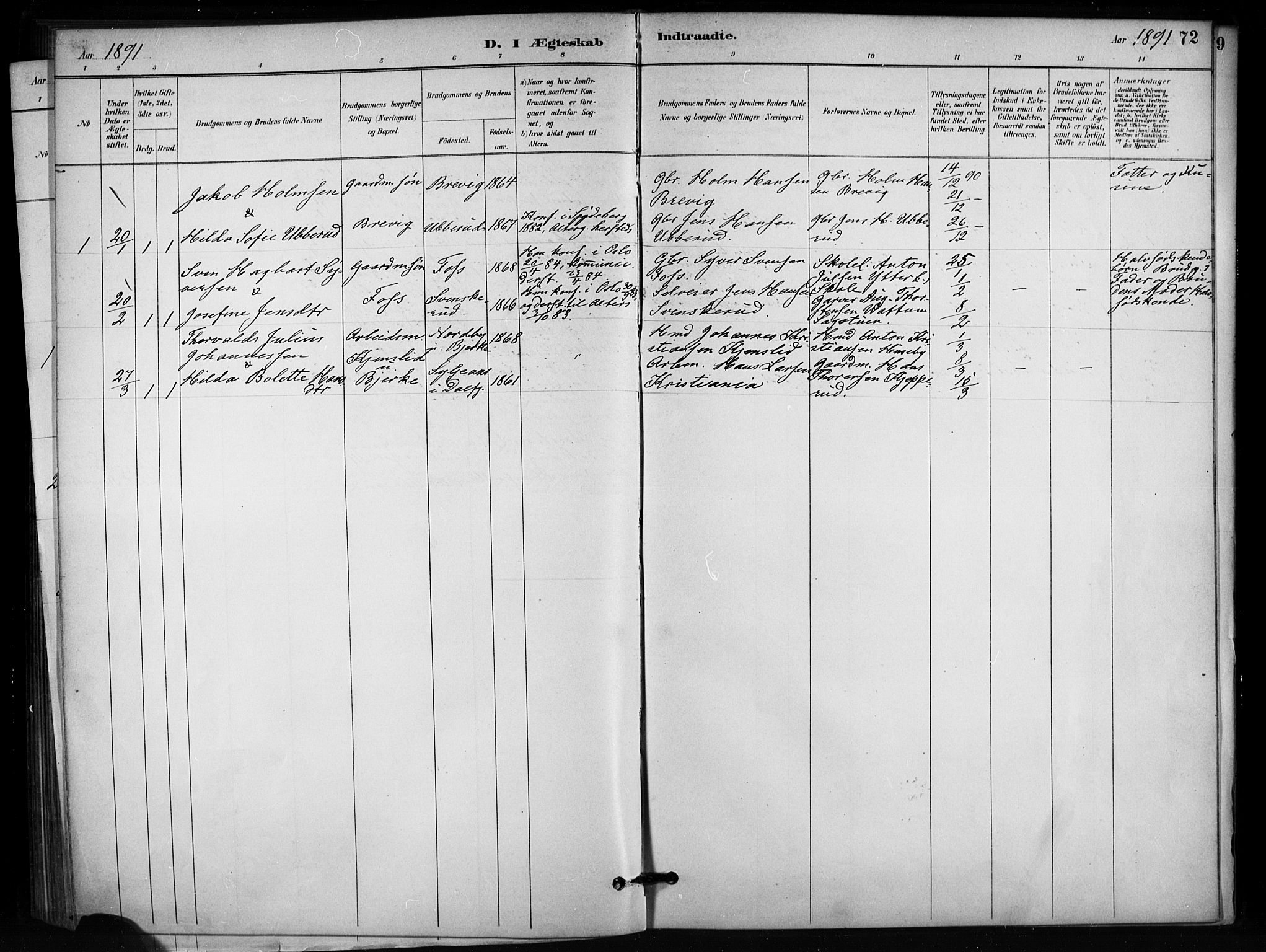 Enebakk prestekontor Kirkebøker, AV/SAO-A-10171c/F/Fb/L0001: Parish register (official) no. II 1, 1877-1902, p. 72