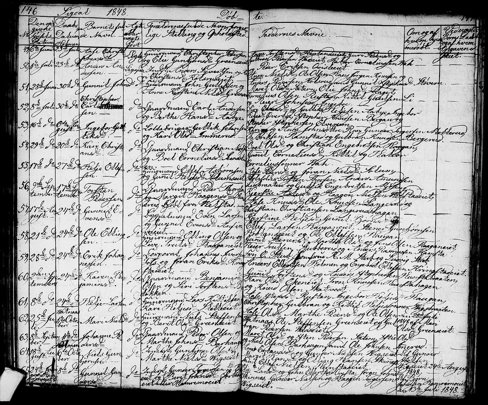 Sigdal kirkebøker, AV/SAKO-A-245/G/Ga/L0002: Parish register (copy) no. I 2, 1835-1856, p. 146-147