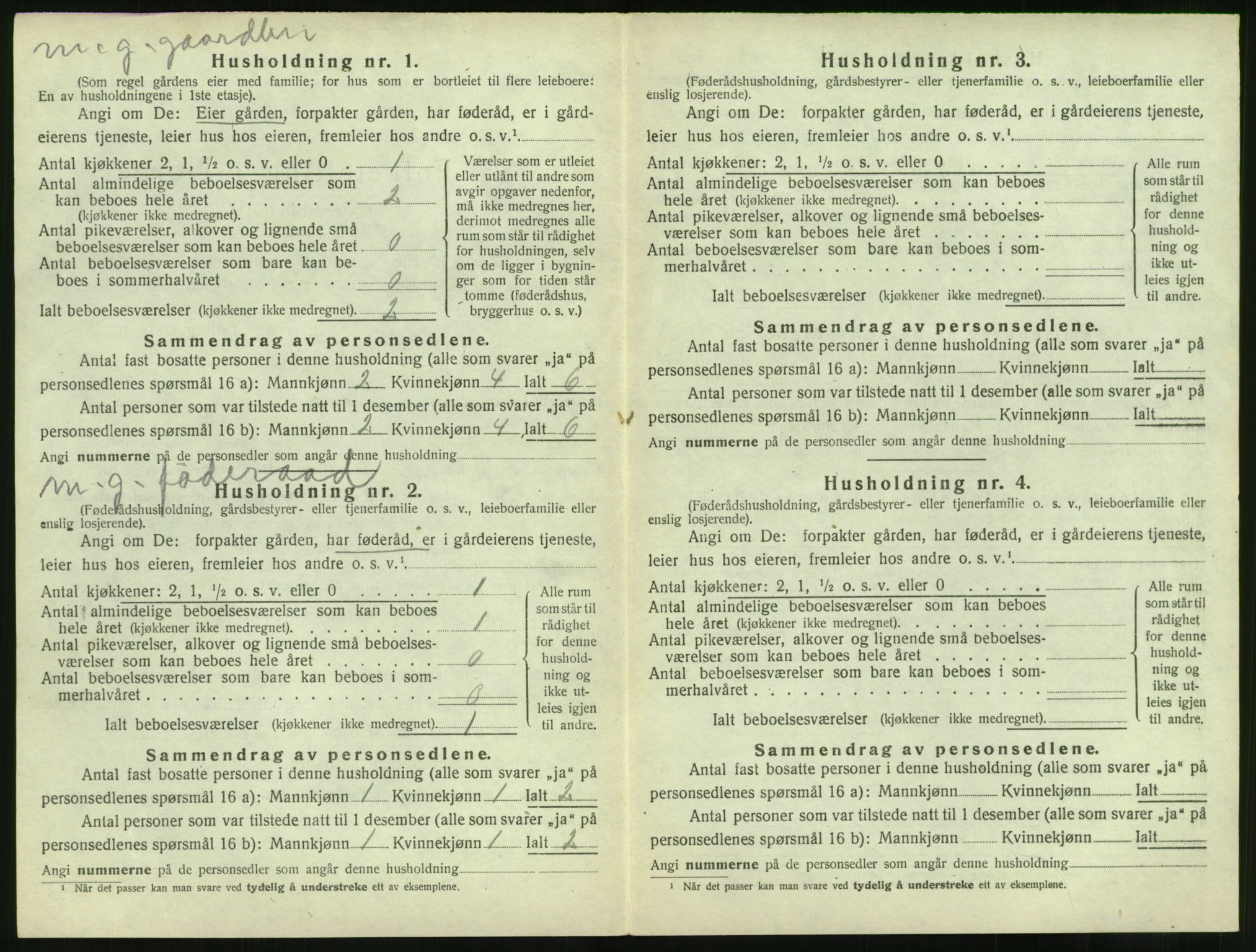 SAT, 1920 census for Vatne, 1920, p. 549