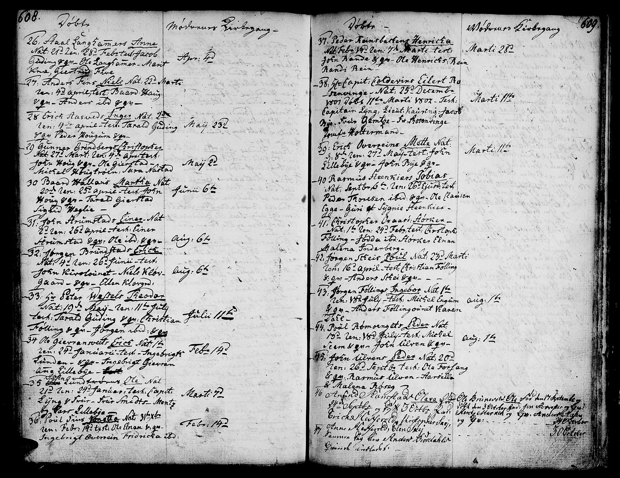 Ministerialprotokoller, klokkerbøker og fødselsregistre - Nord-Trøndelag, SAT/A-1458/746/L0440: Parish register (official) no. 746A02, 1760-1815, p. 608-609