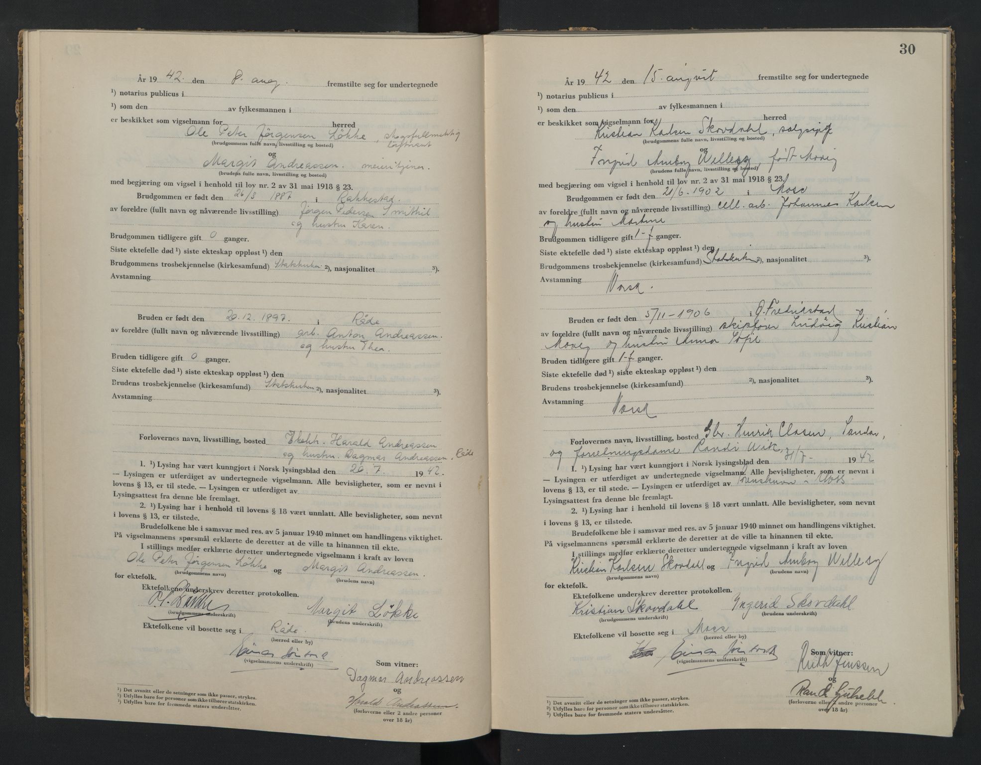 Moss sorenskriveri, AV/SAO-A-10168, 1942-1943, p. 30